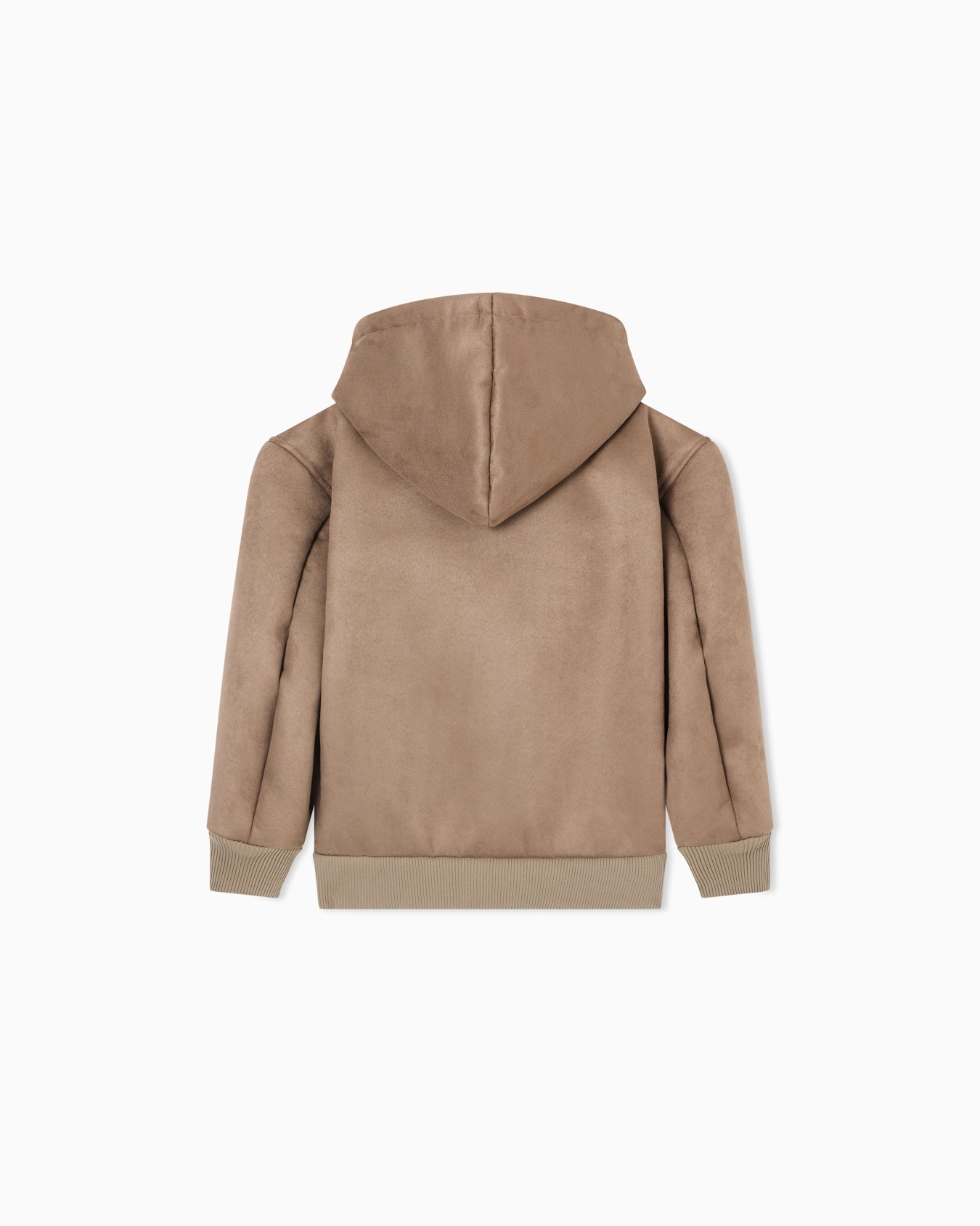 Suede-effect hooded blouson with zip  Slide 2