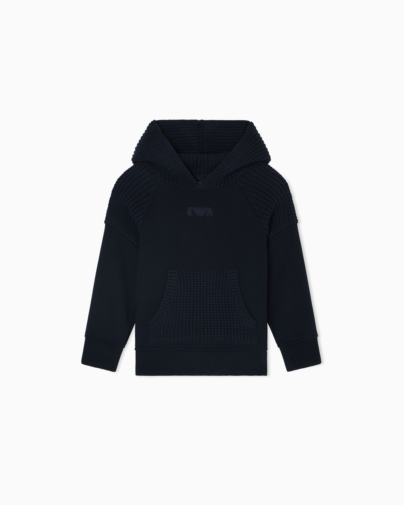 Jersey comfort-fit sweatshirt with waffle-effect knit details Slide 0