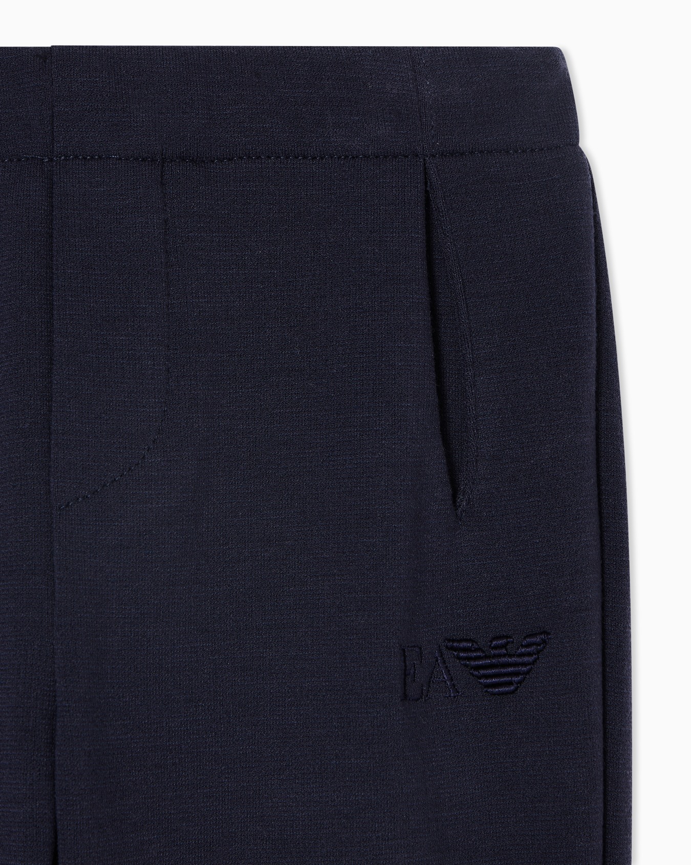 Stretch jersey trousers with logo embroidery Slide 1