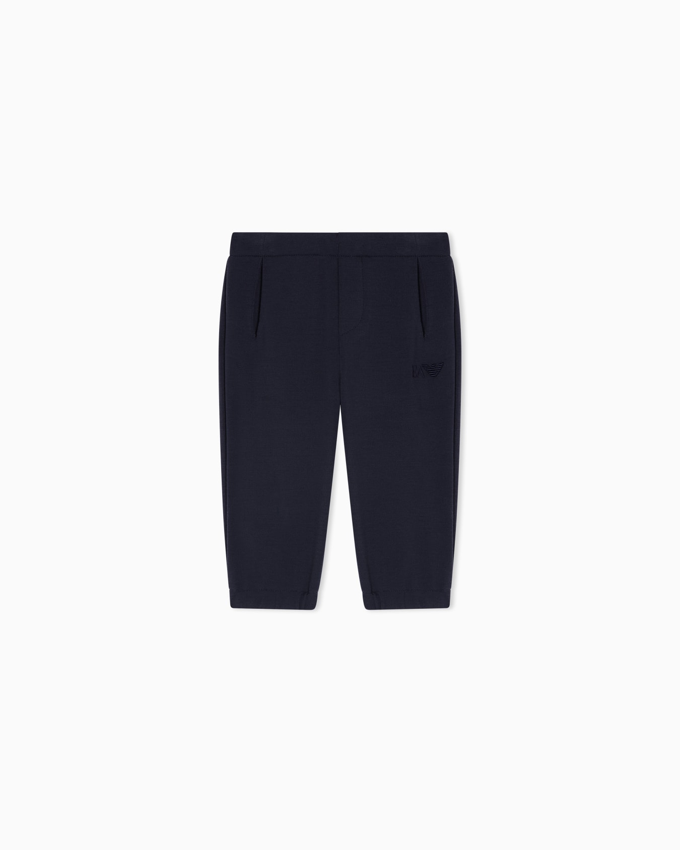 Stretch jersey trousers with logo embroidery Slide 0