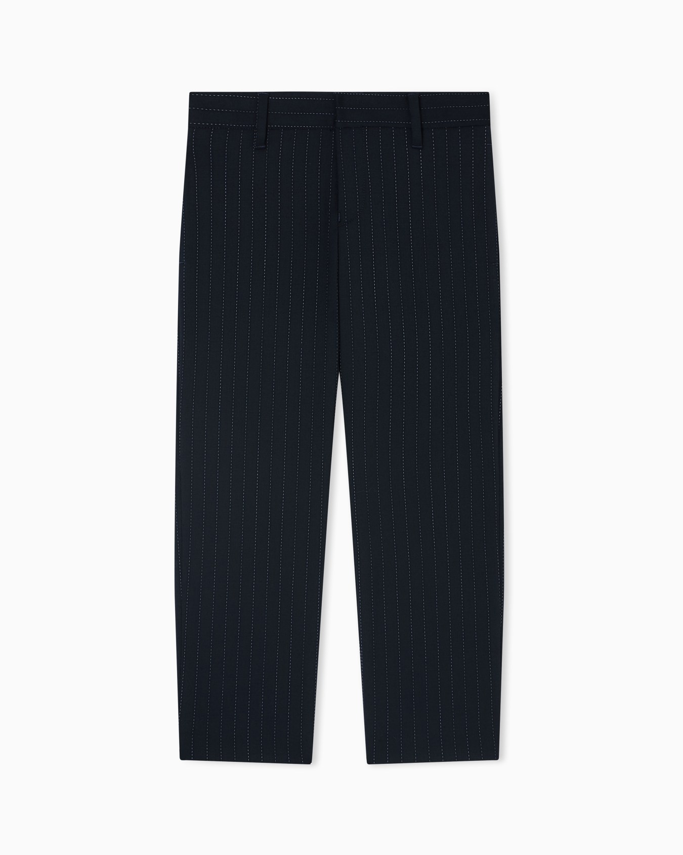 Pinstriped wool-blend trousers Slide 0