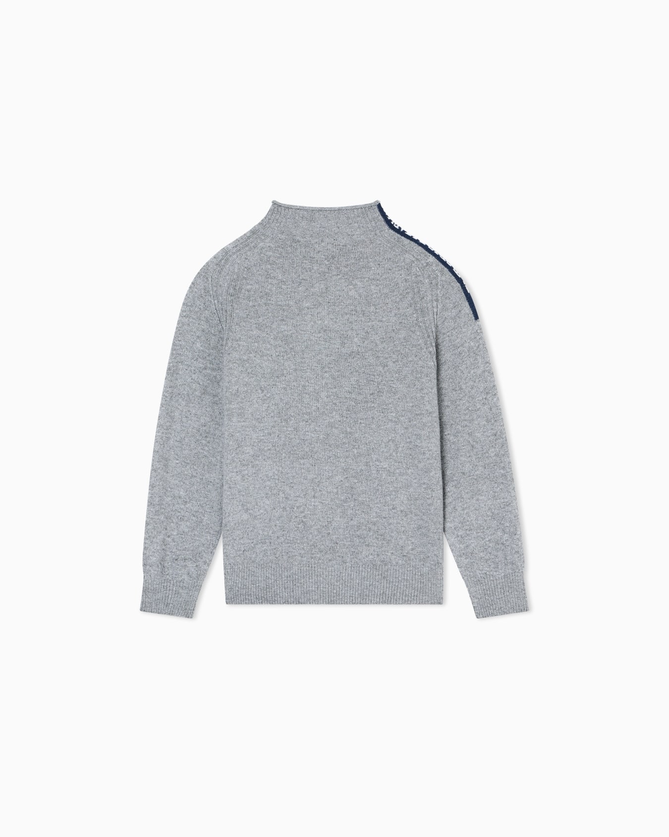 Pullover mit Reißverschluss, gefertigt aus einer Woll-Mischung mit Logo aus Jacquard-Stoff Folie 2