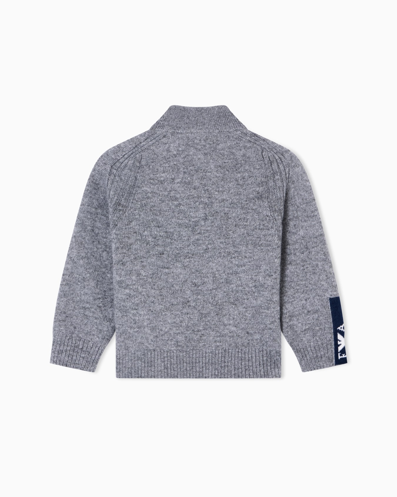 Pullover mit Reißverschluss, gefertigt aus einer Woll-Mischung mit Logo aus Jacquard-Stoff Folie 2
