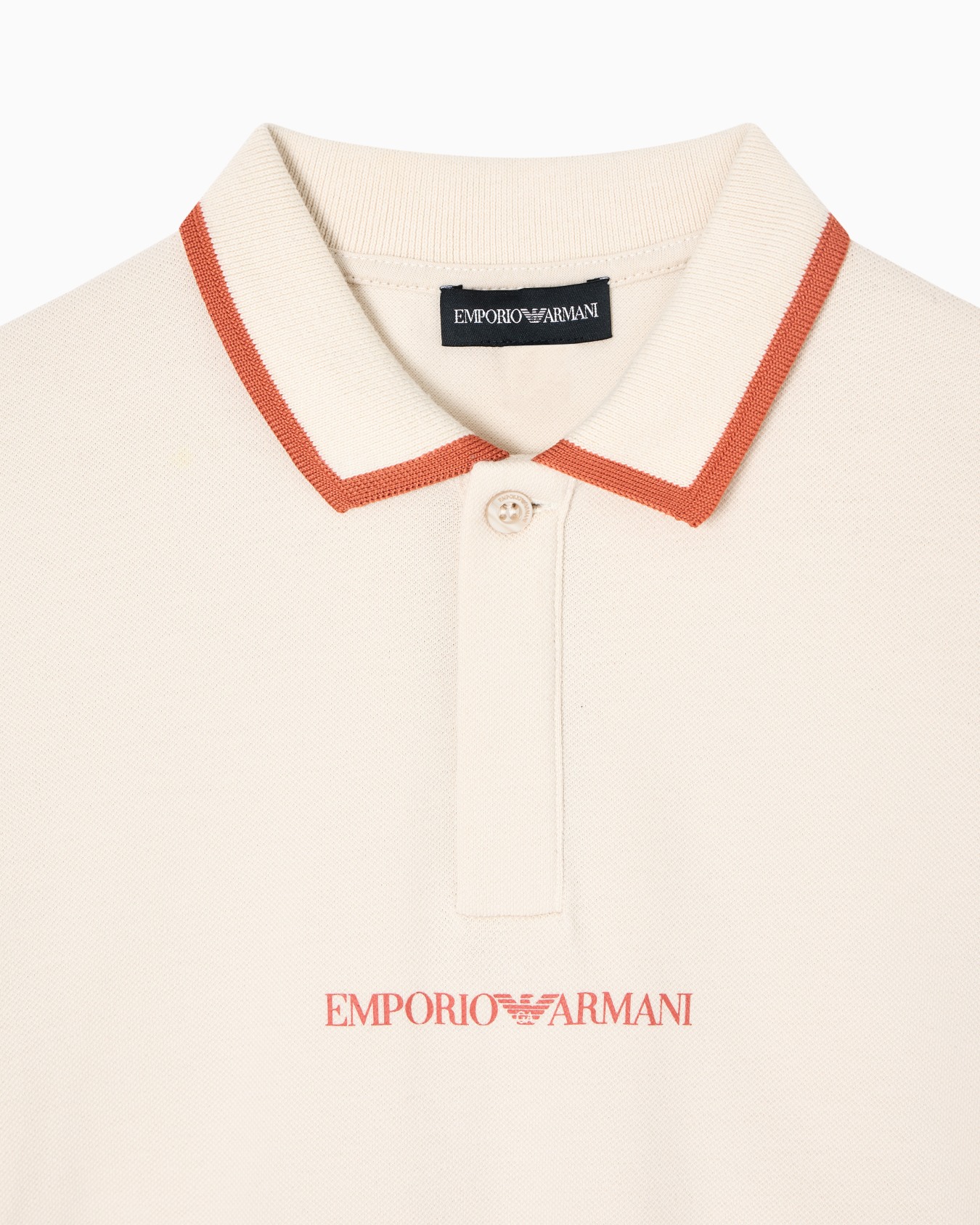 Piqué jersey polo shirt with piping detail Slide 1