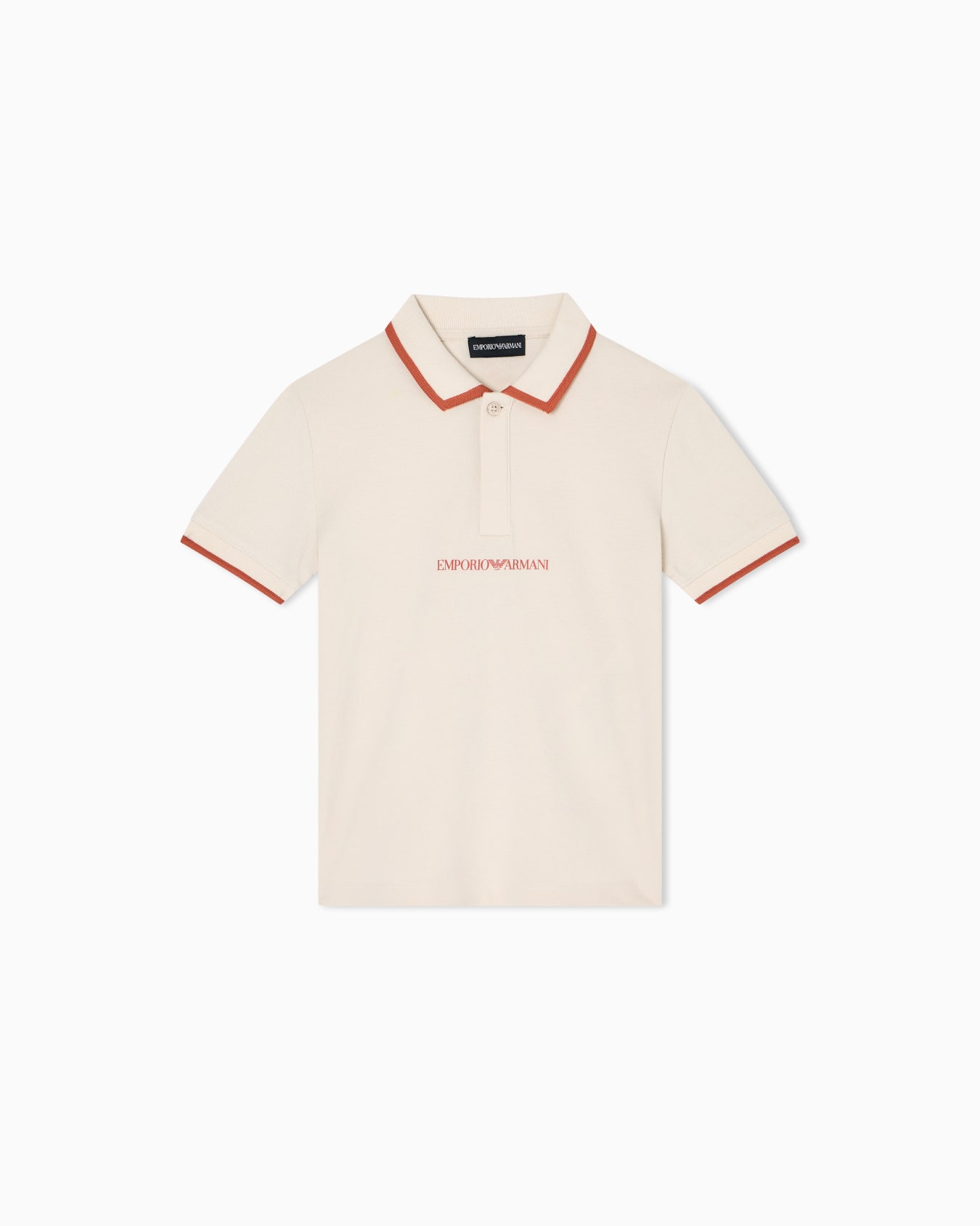 Piqué jersey polo shirt with piping detail Slide 0