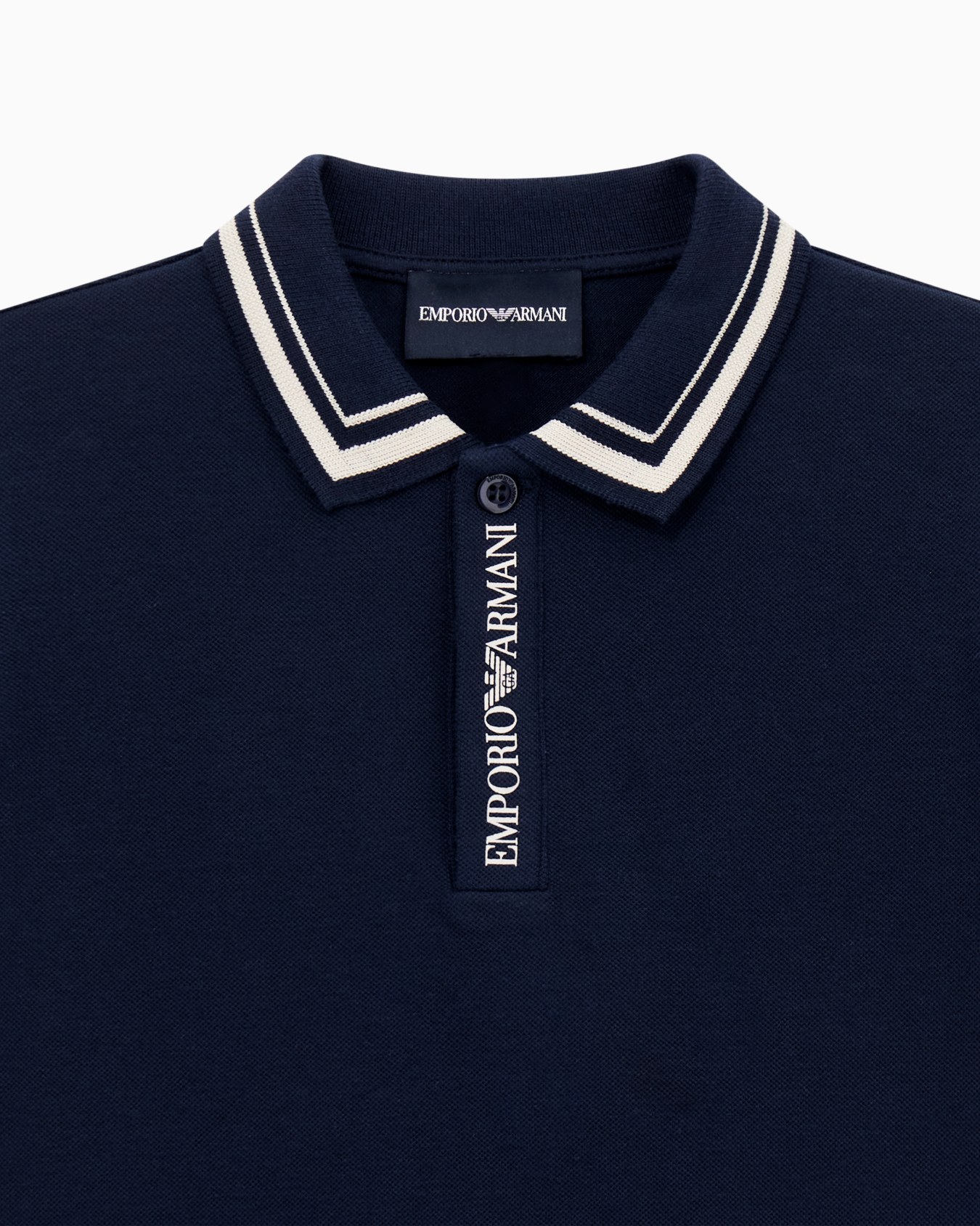 Piqué jersey polo shirt with piping detail Slide 1