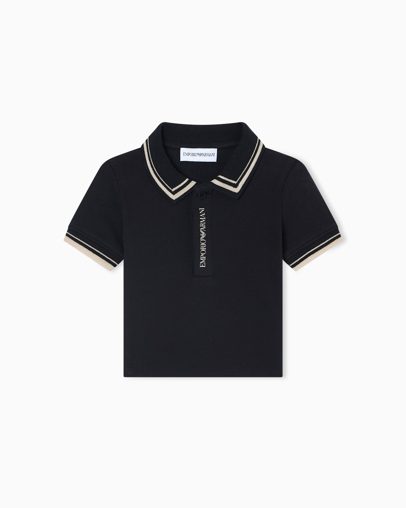 Polo de punto piqué con detalle de ribete Diapositiva 0