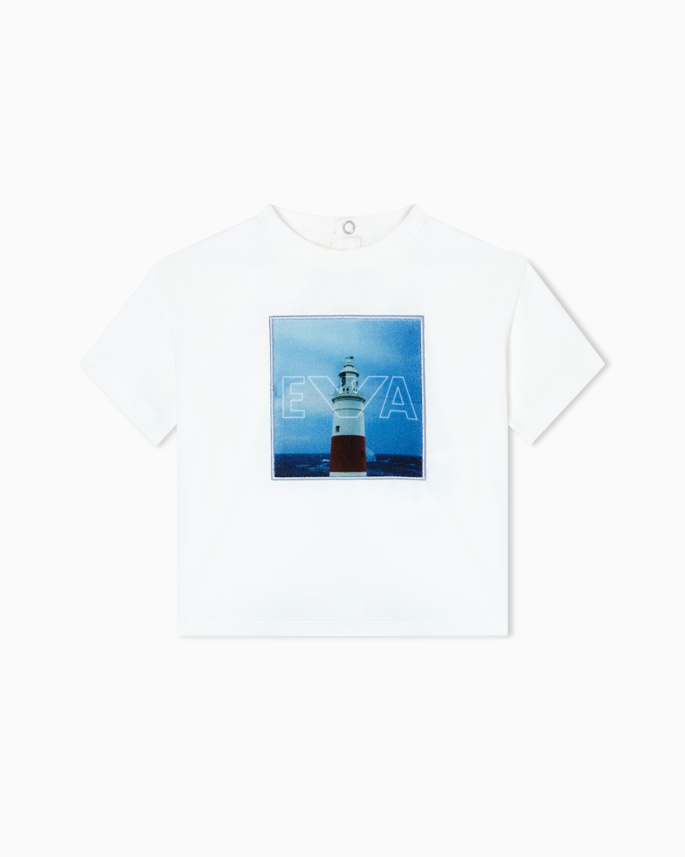 Comfort-fit jersey T-shirt with winter clouds print Slide 0