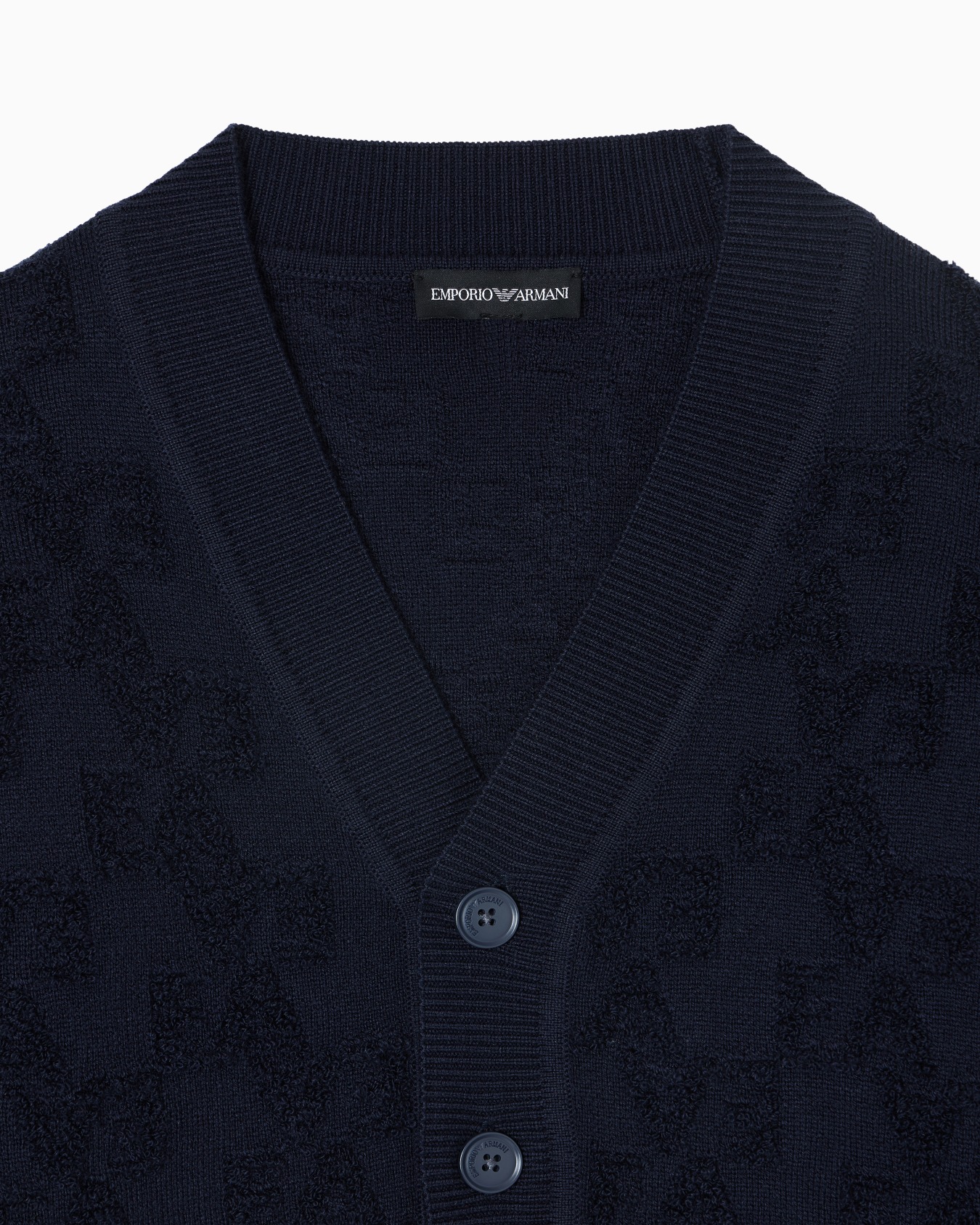 Cardigan mit V-Ausschnitt, gefertigt aus einer Woll-Mischung mit geprägtem 3D-Logo-Schriftzug Folie 1