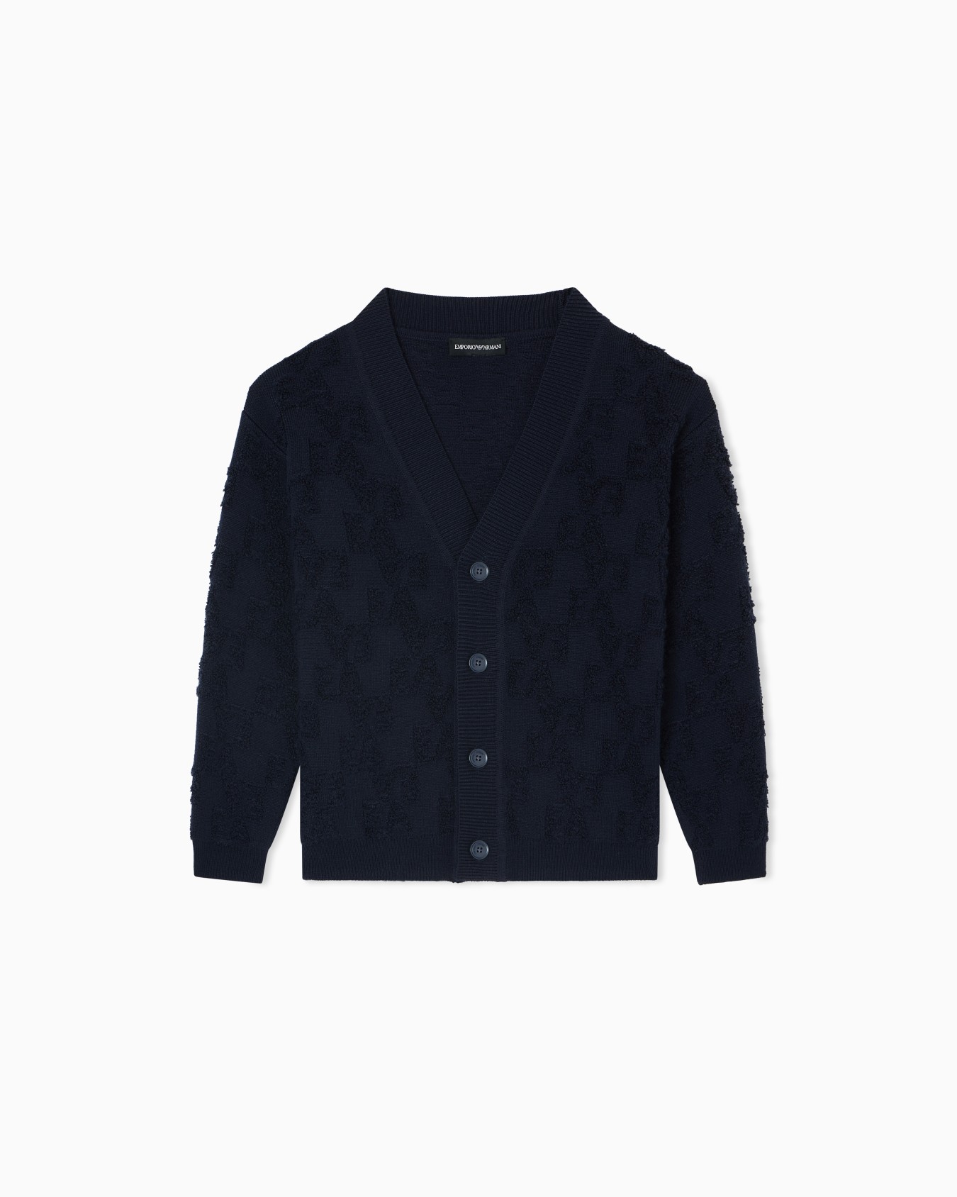 Cardigan mit V-Ausschnitt, gefertigt aus einer Woll-Mischung mit geprägtem 3D-Logo-Schriftzug Folie 0