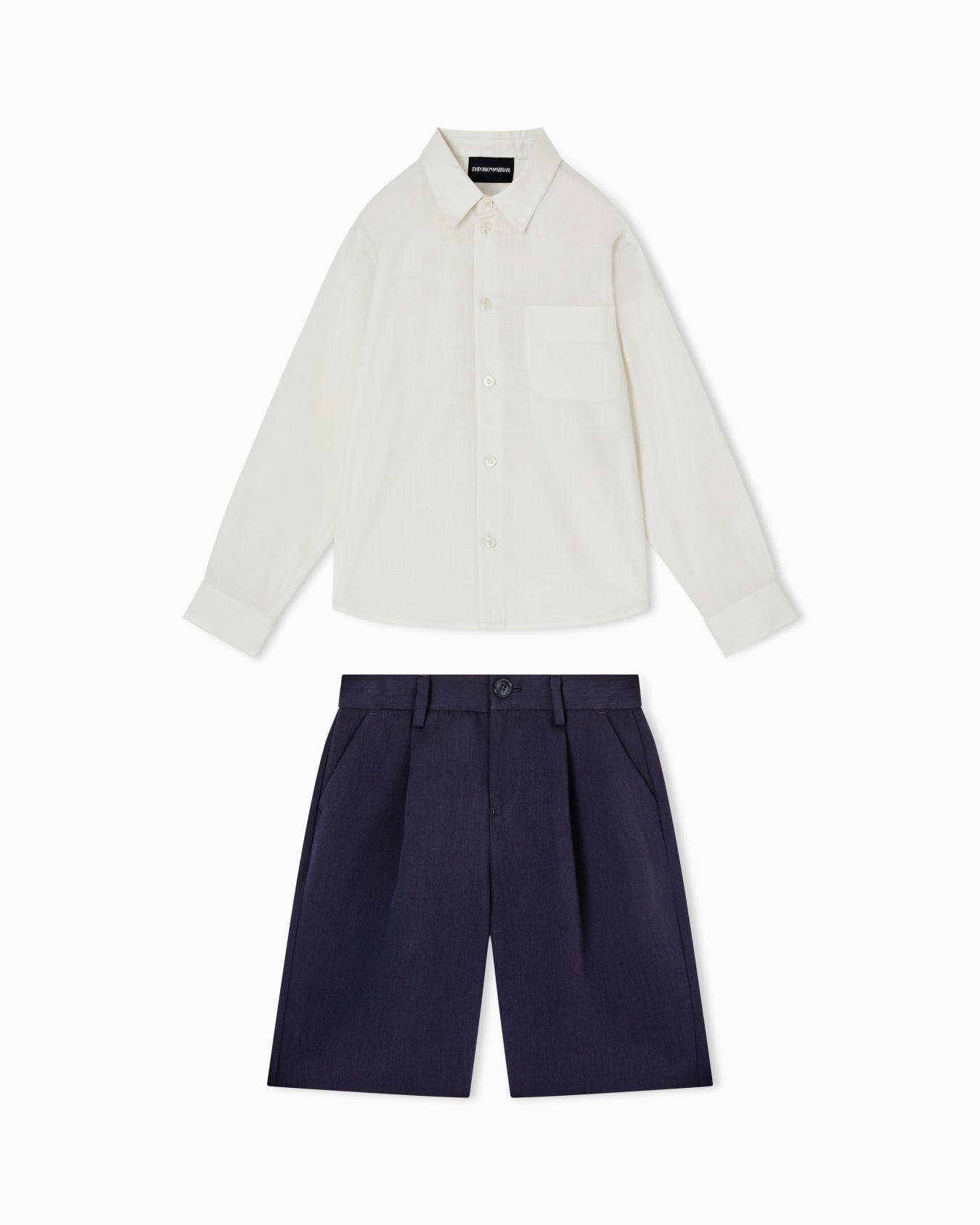 Poplin shirt and Bermuda shorts set Slide 0