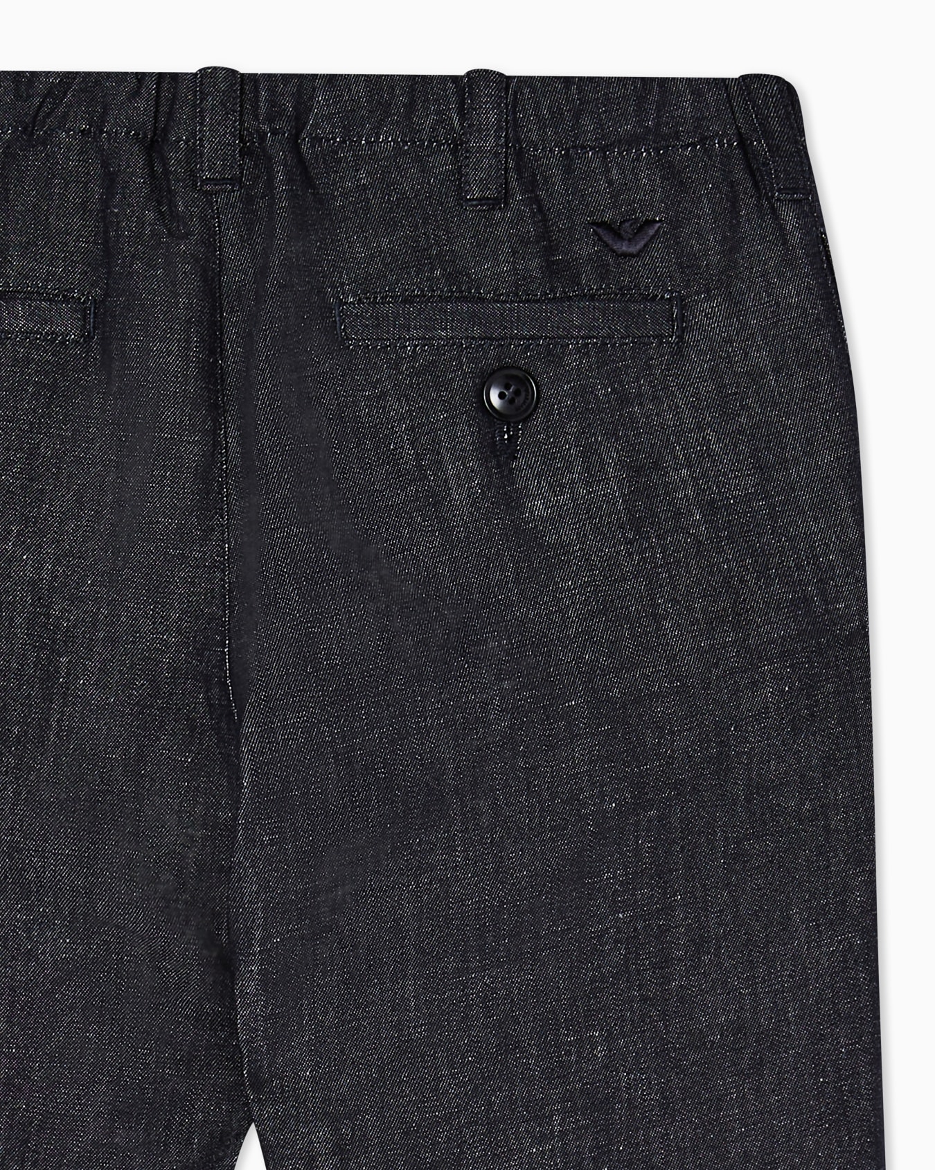 Denim-effect linen-blend trousers Slide 1