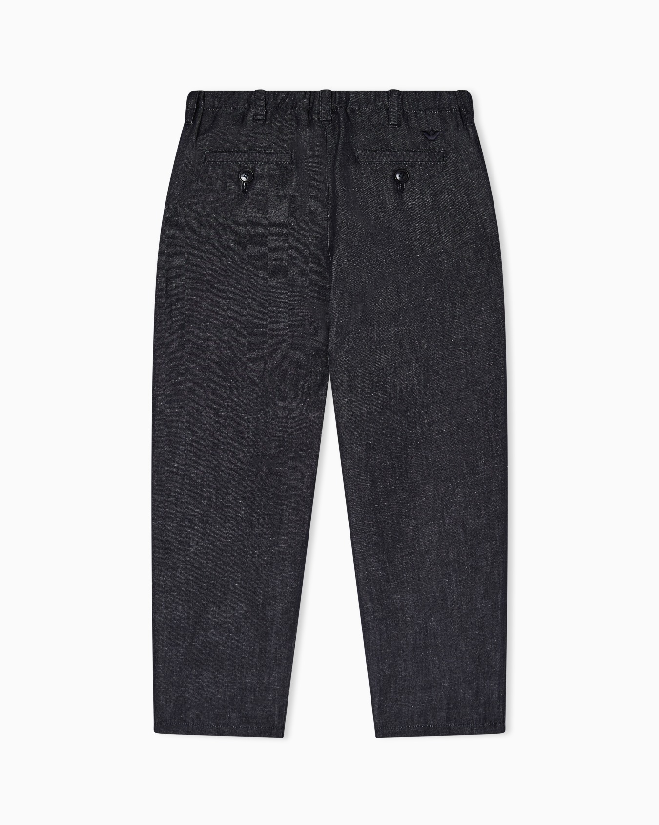 Denim-effect linen-blend trousers Slide 2