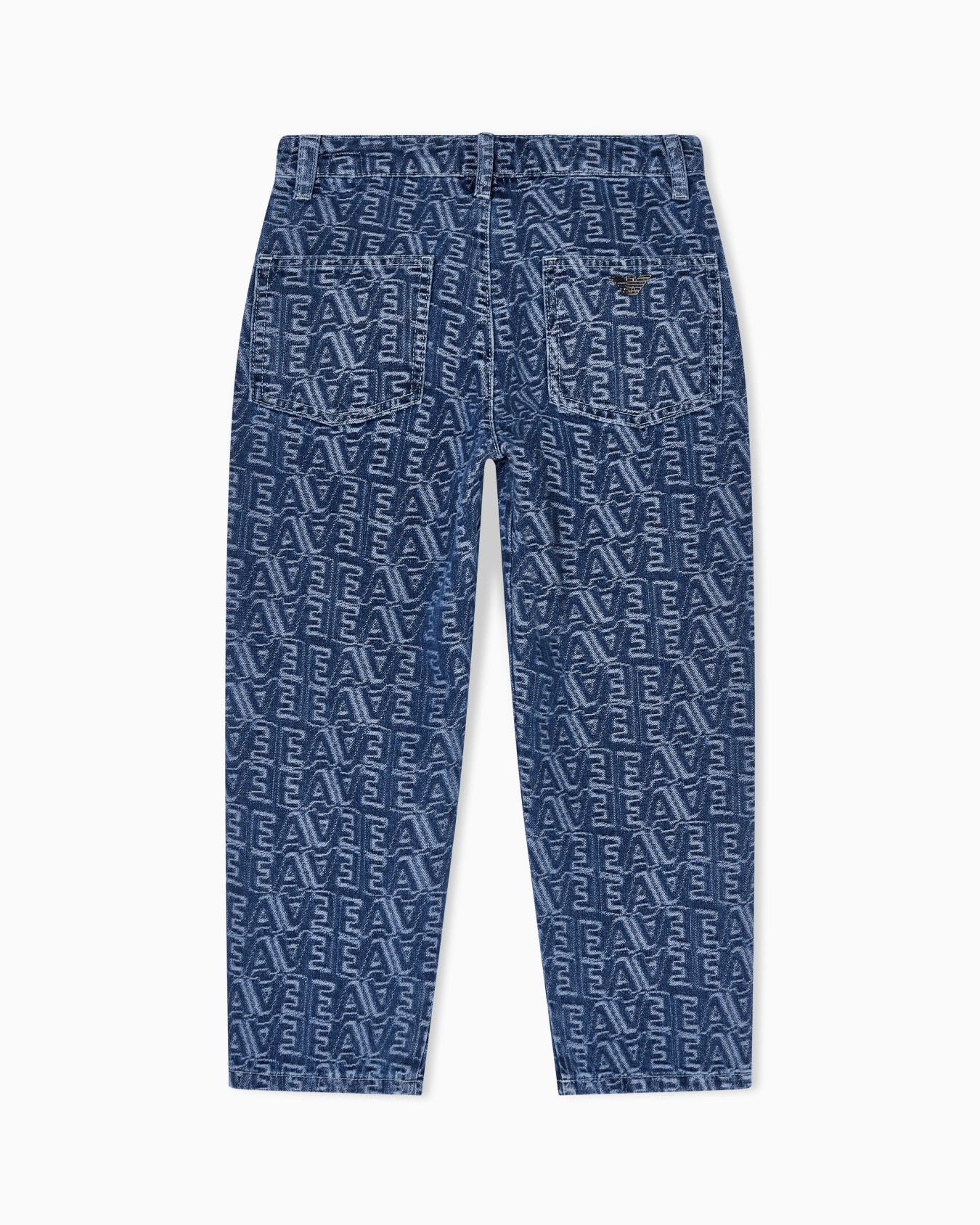 All-over logo lettering jacquard denim jeans Slide 2