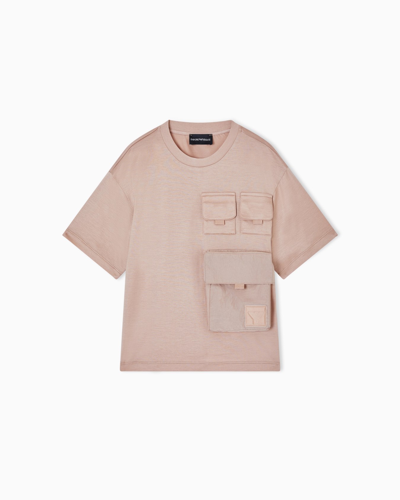 Tシャツ リヨセル混紡ジャージー マルチポケット スライドする 0