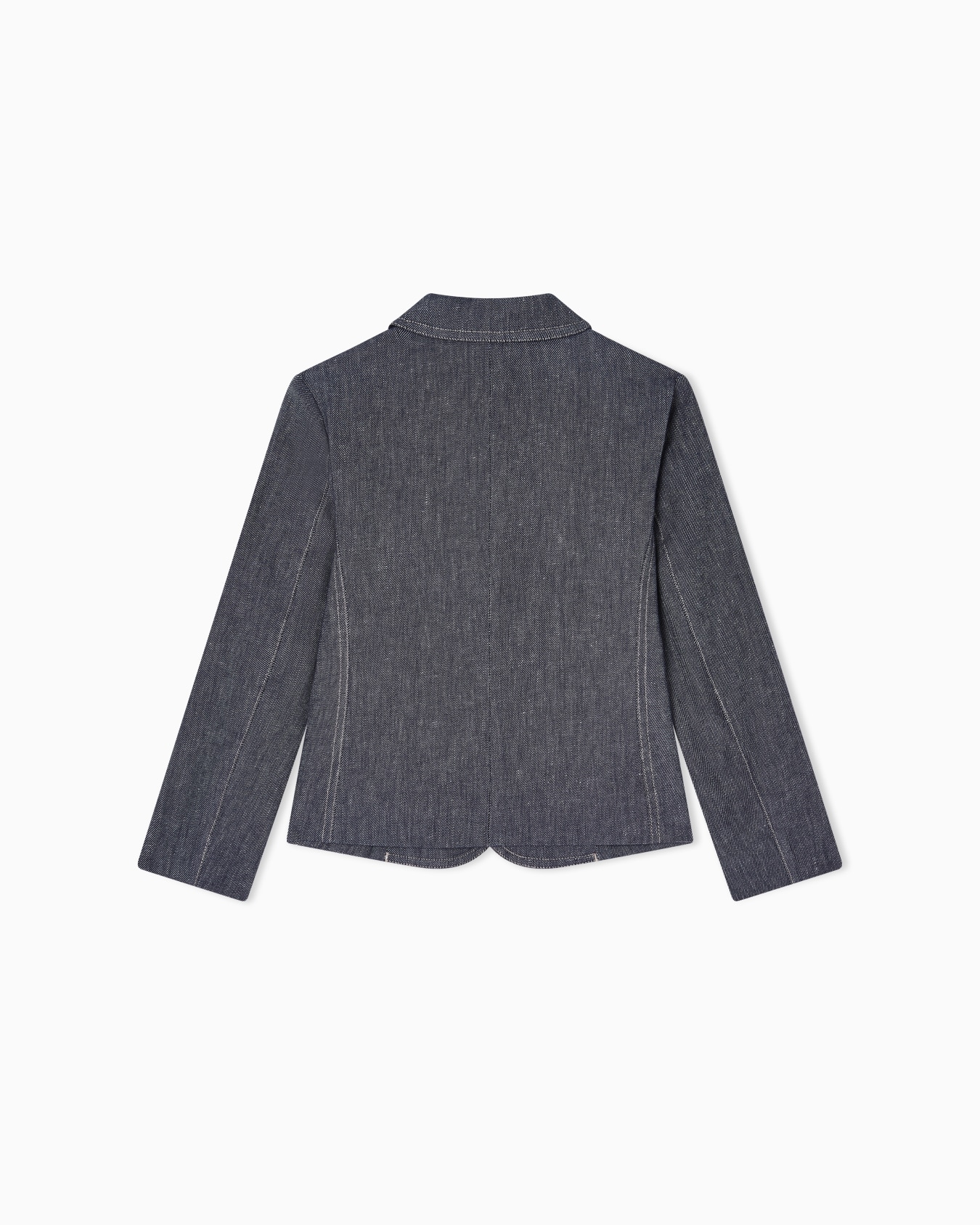 Denim-effect linen blend blazer スライドする 2