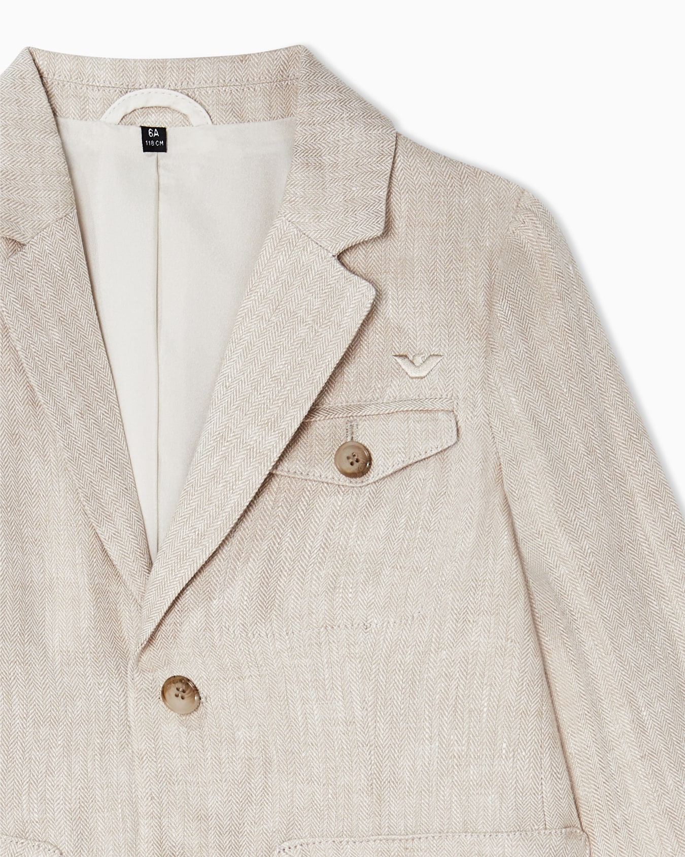 Herringbone linen blazer Slide 1