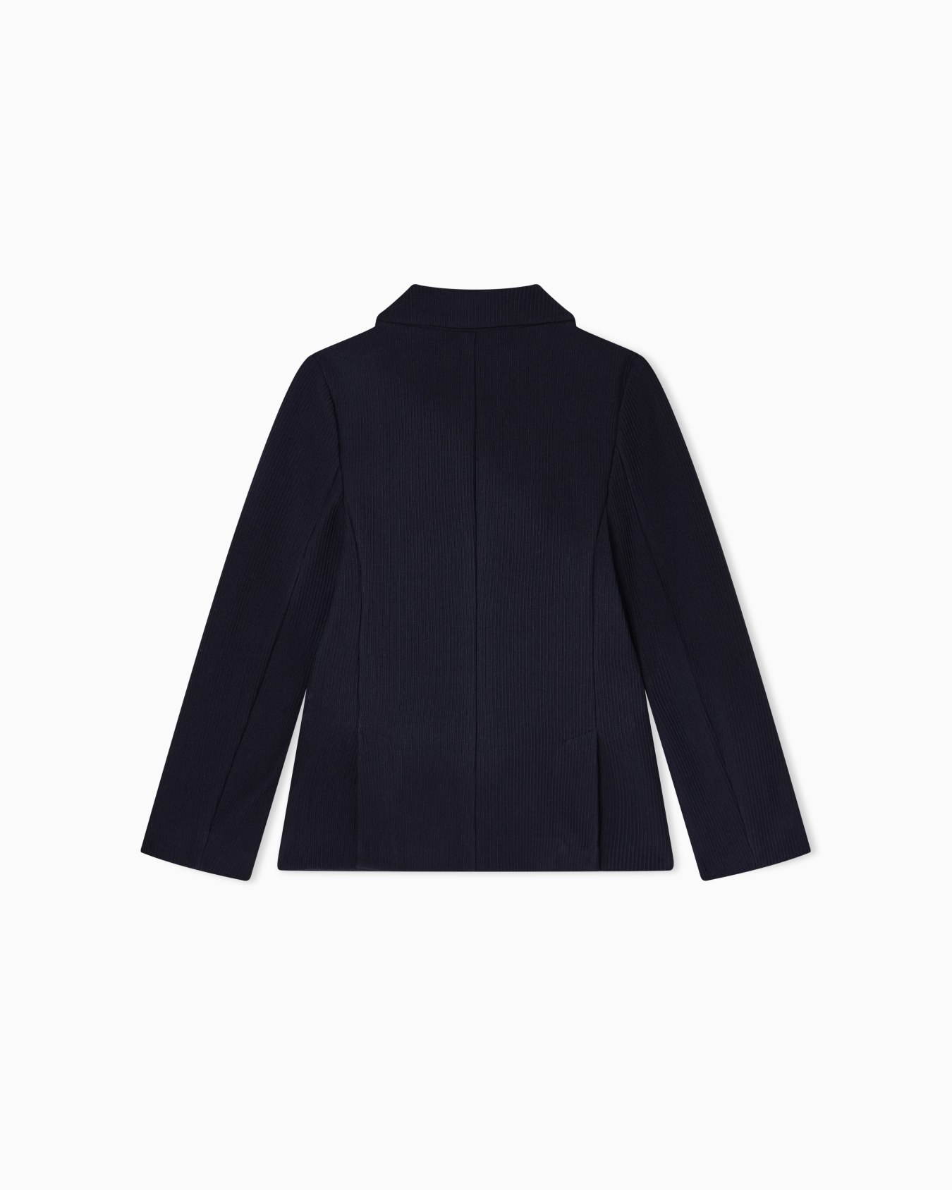 Blazer in micro textured fabric with canneté effect Slide 2