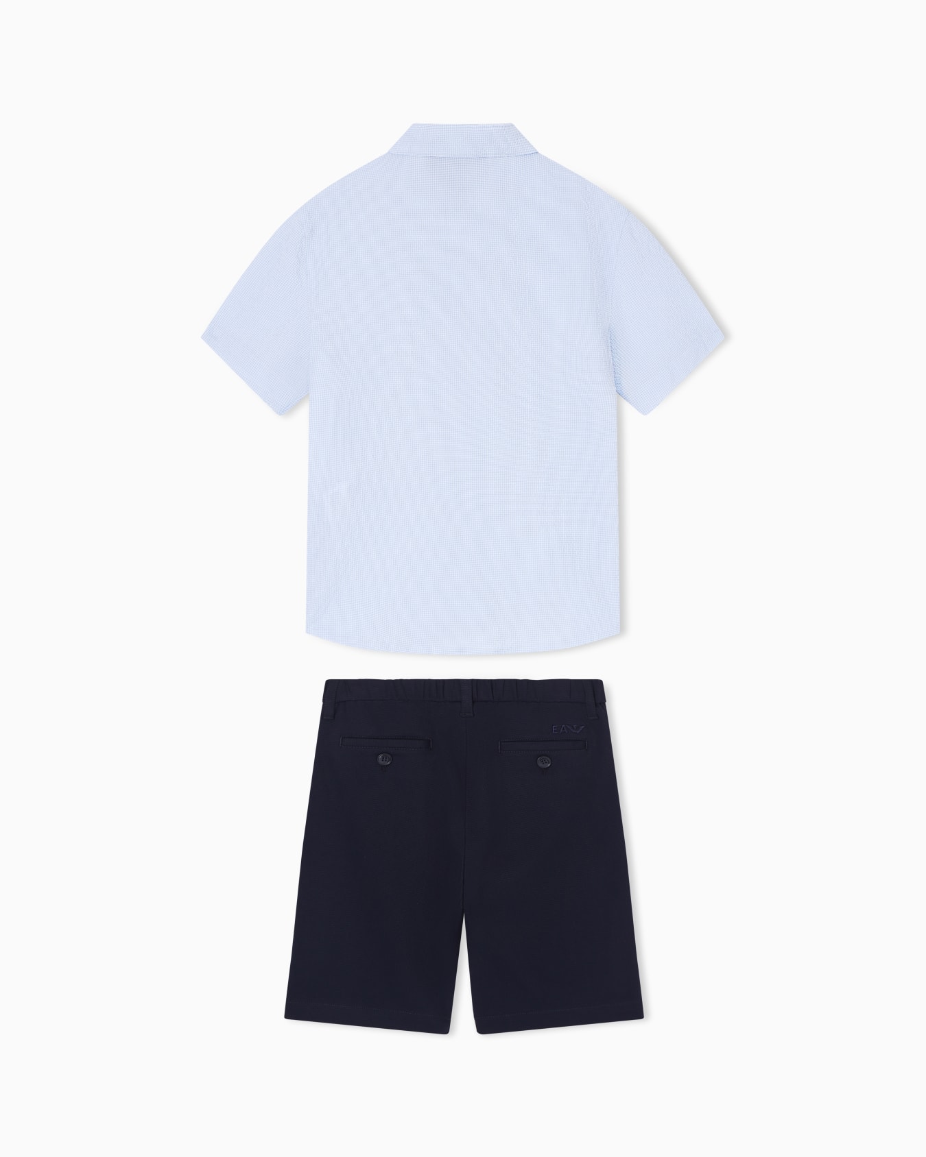Seersucker shirt and Bermuda shorts set Slide 2