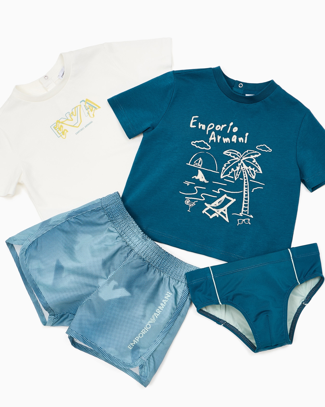 Badeboxershorts aus Nylon mit Adler als Allover-Print Folie 3