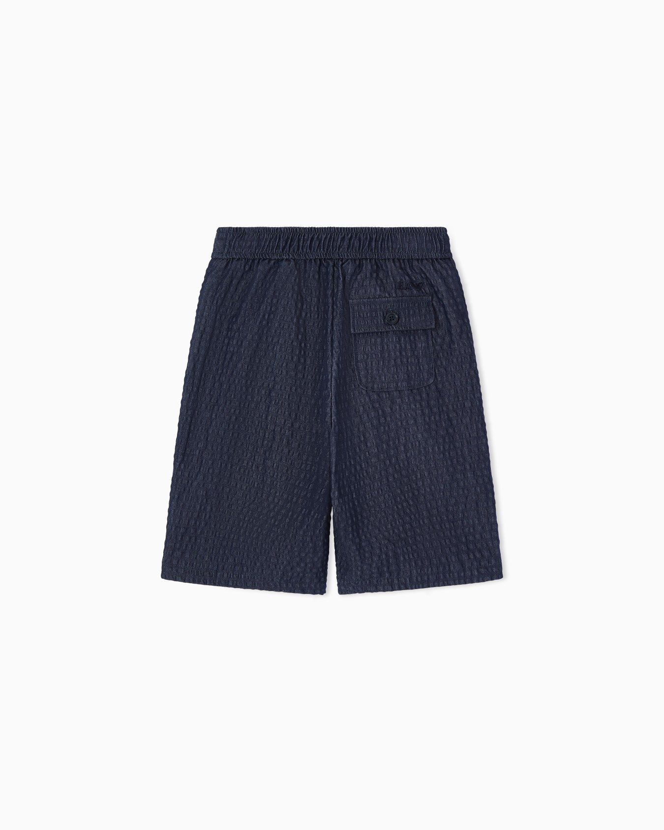 Denim-effect seersucker Bermuda shorts Slide 2
