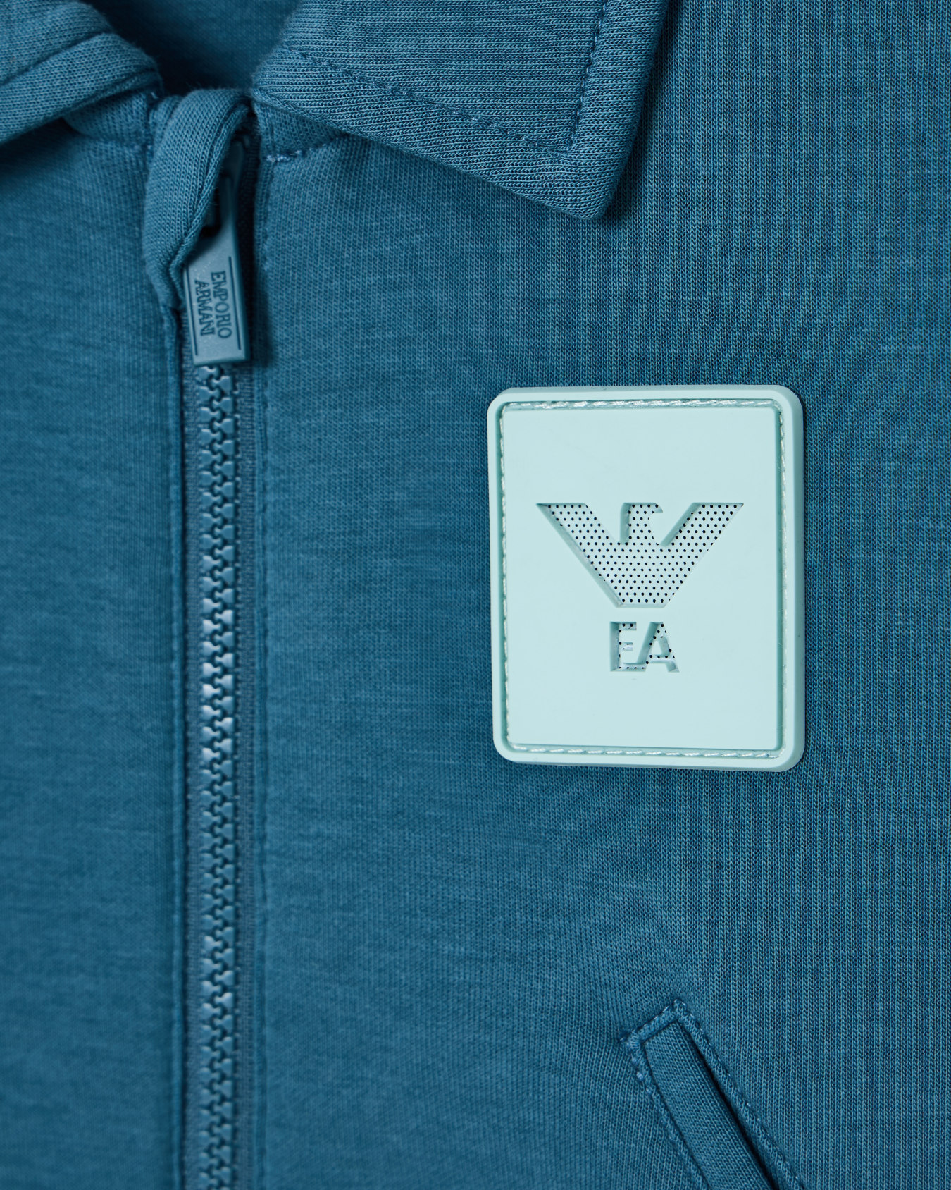 Double jersey sweatshirt with zip and logo tape スライドする 1