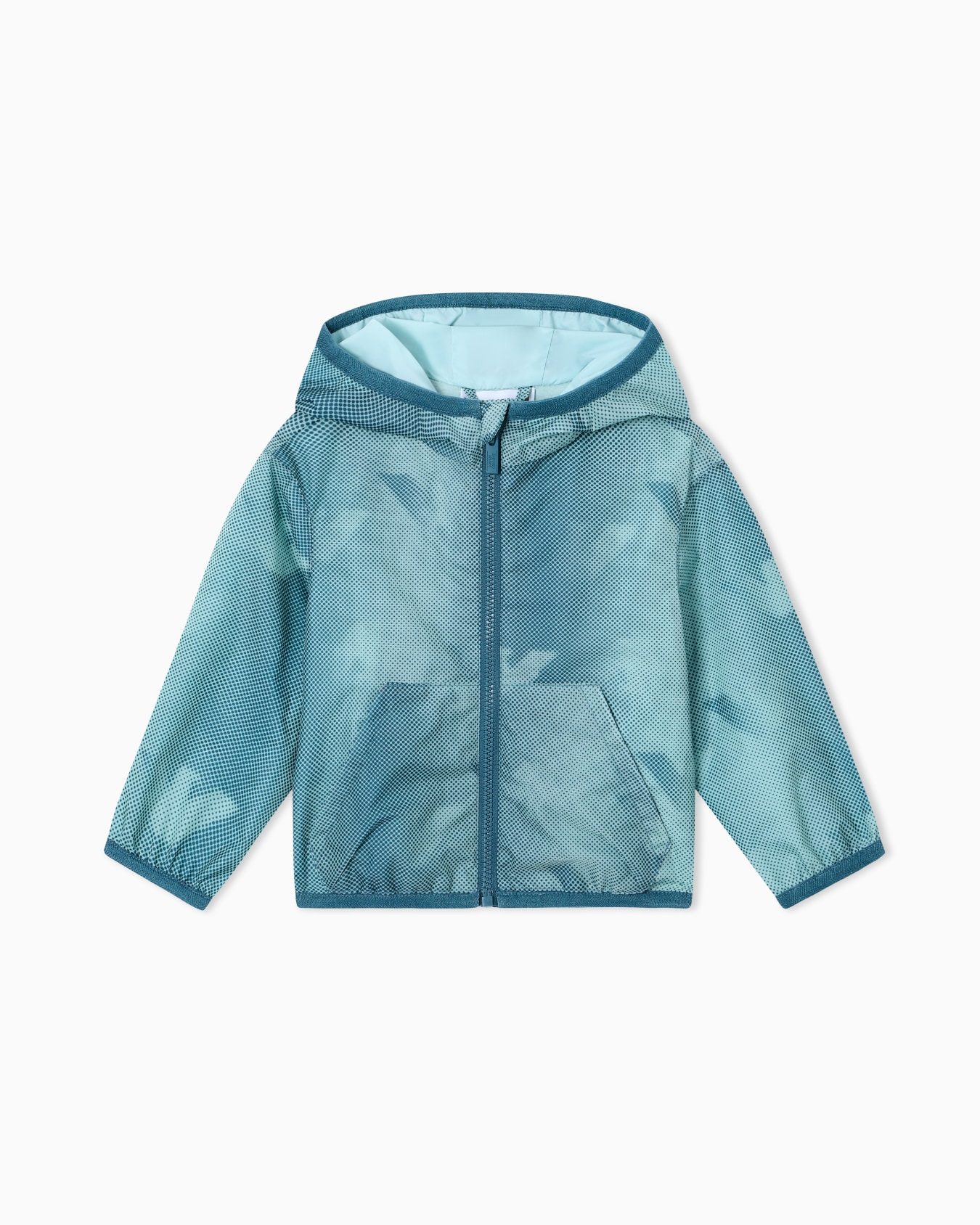 Hooded blouson in all-over eagle nylon スライドする 0