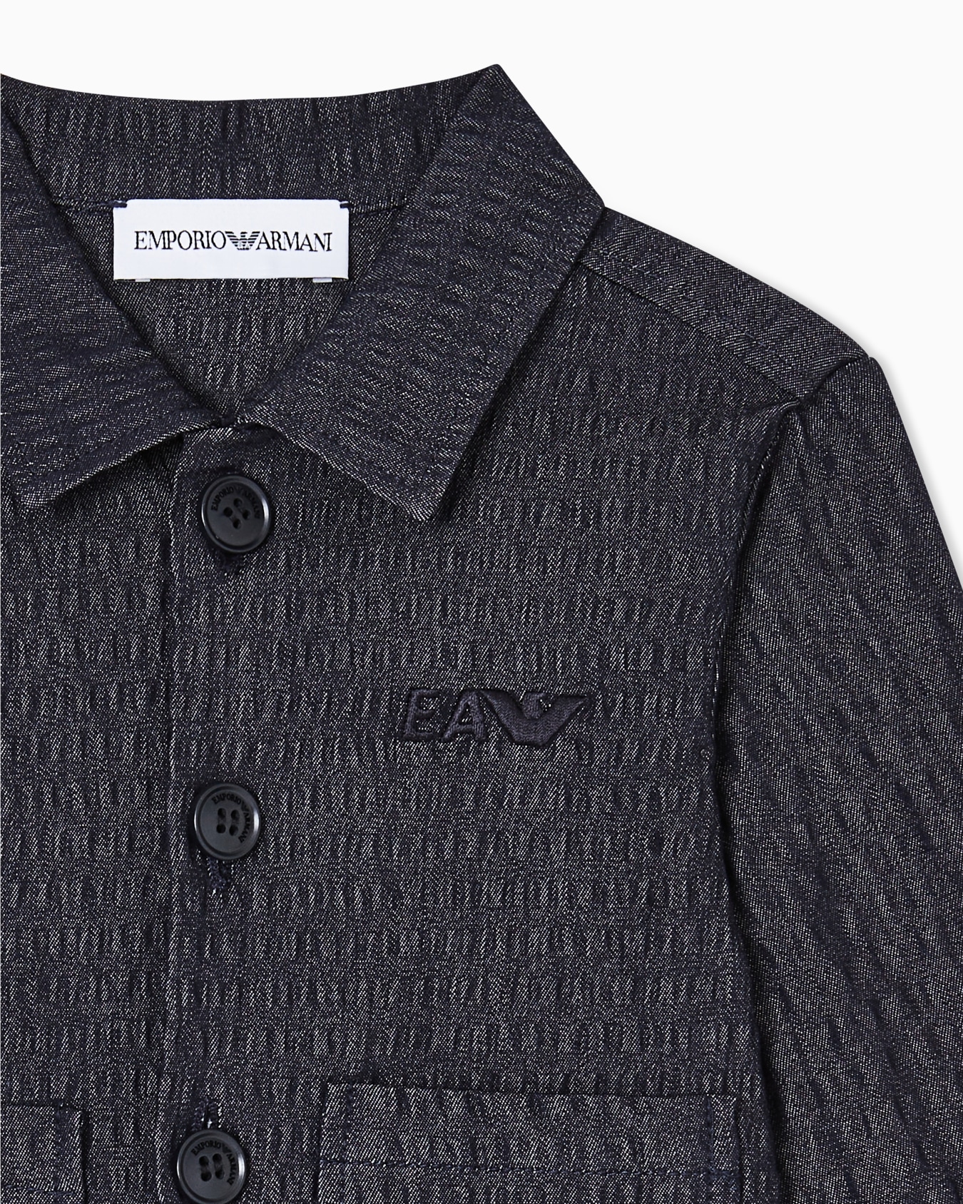 Denim-effect seersucker blazer Slide 1