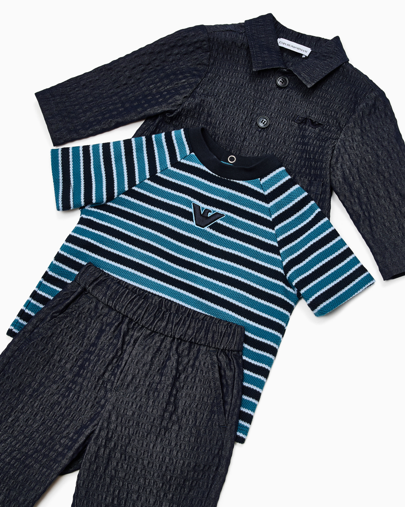 Denim-effect seersucker blazer Slide 3