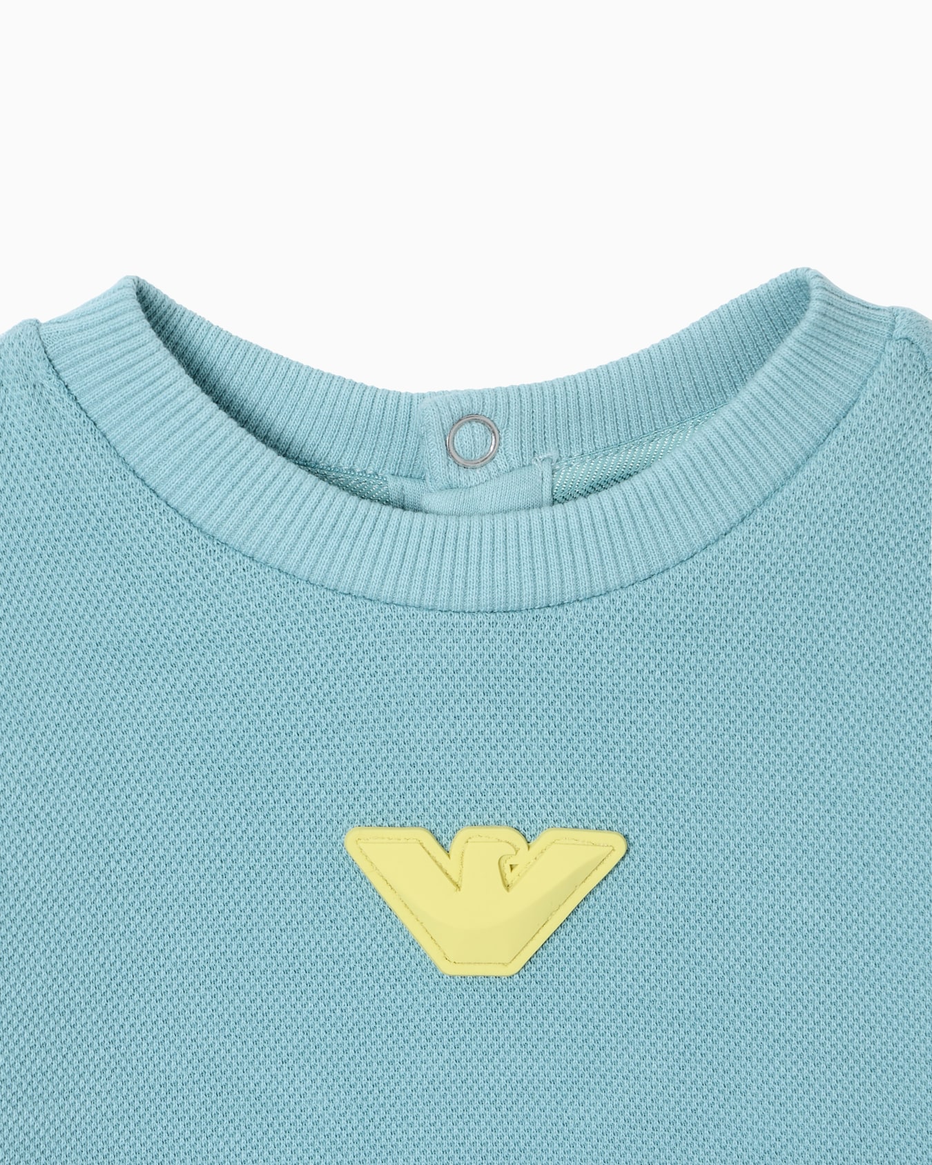 Double-jersey piqué sweatshirt with logo and piping Slide 1