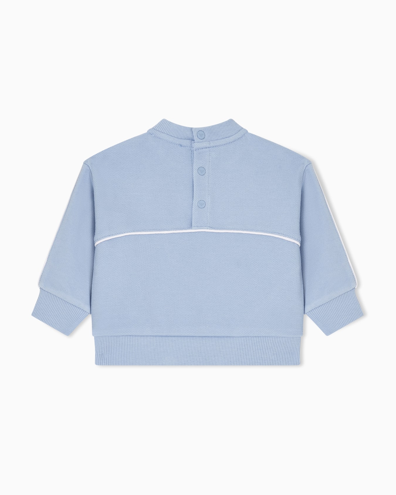 Double-jersey piqué sweatshirt with logo and piping Slide 2