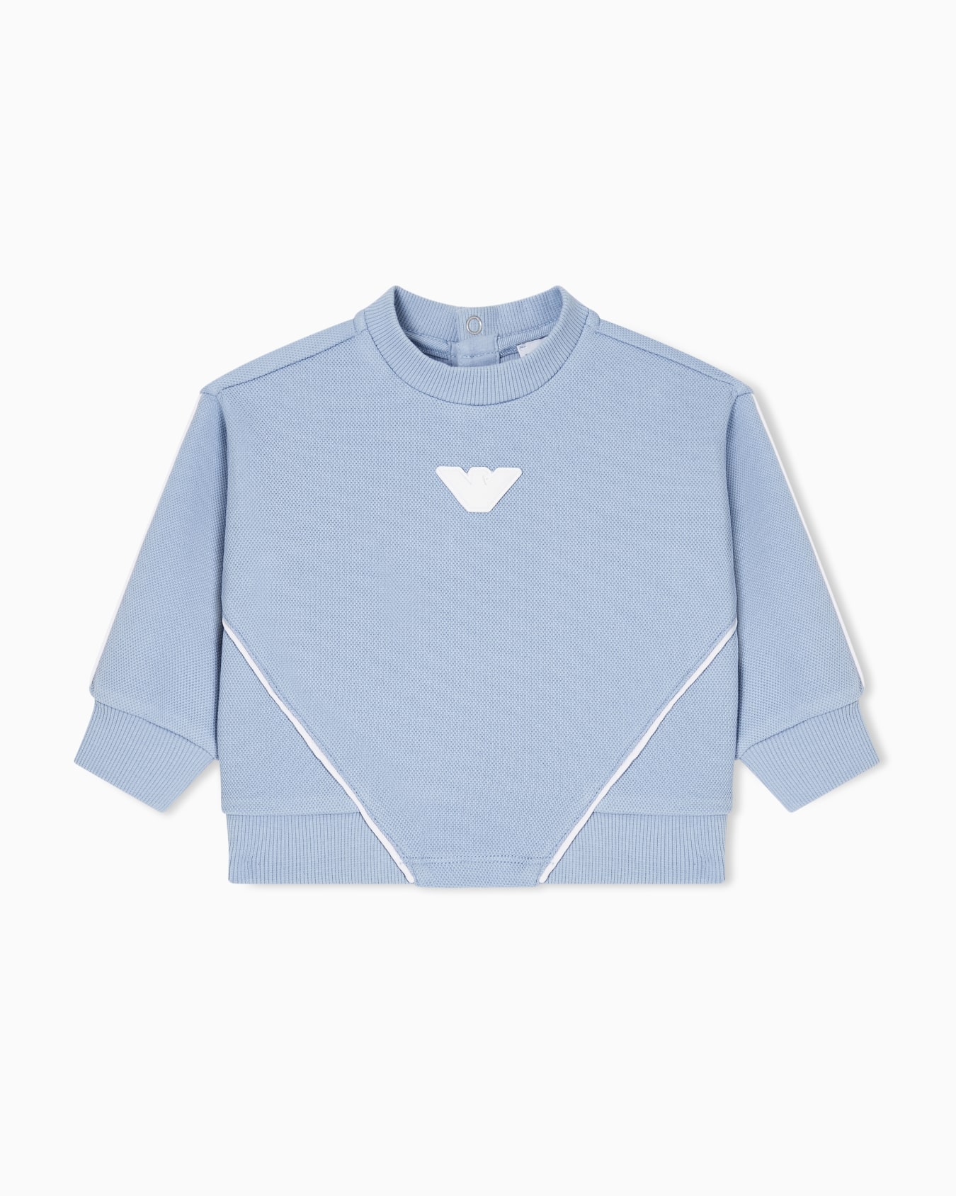 Double-jersey piqué sweatshirt with logo and piping Slide 0