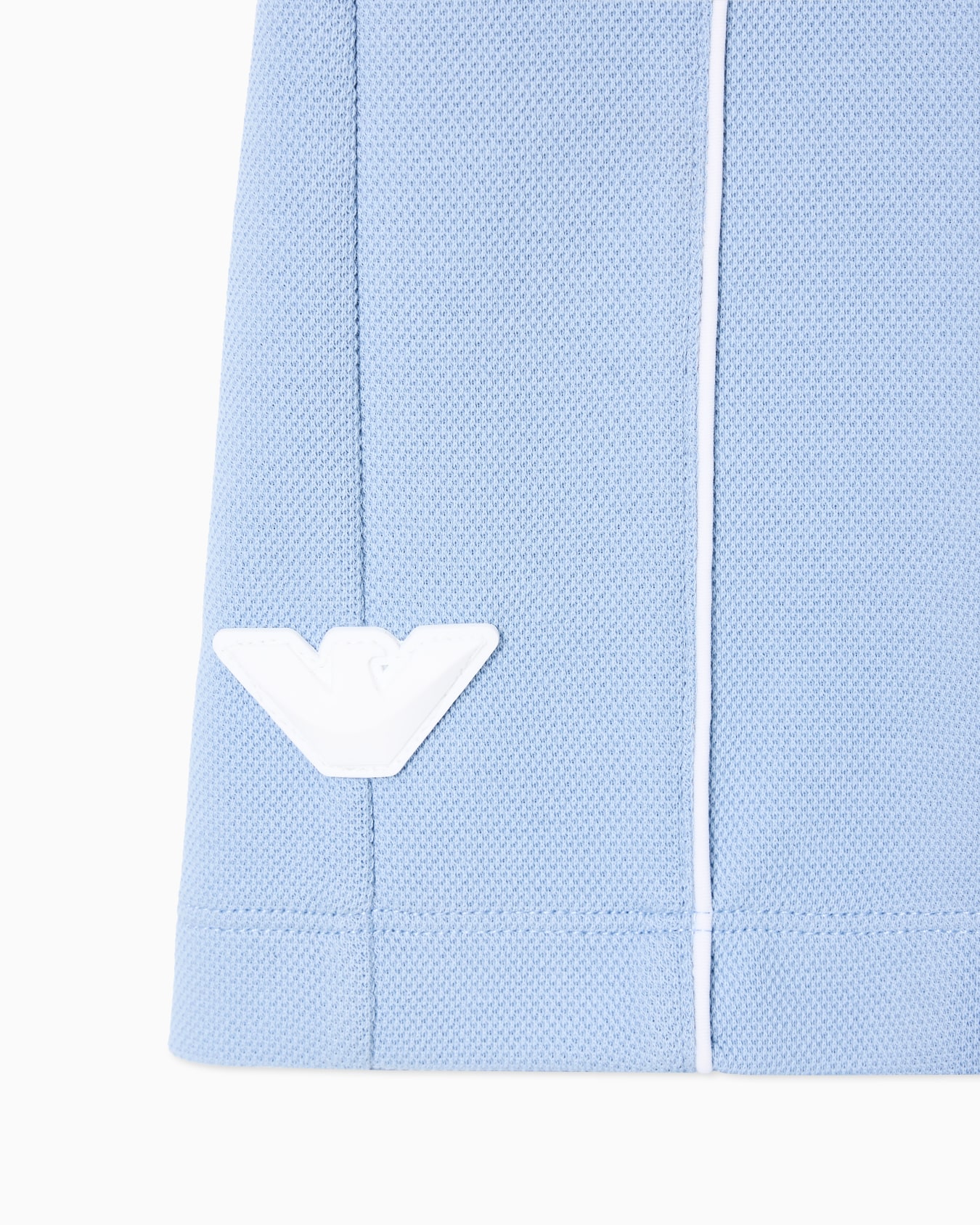 Double-jersey piqué Bermuda shorts with logo and piping Slide 1