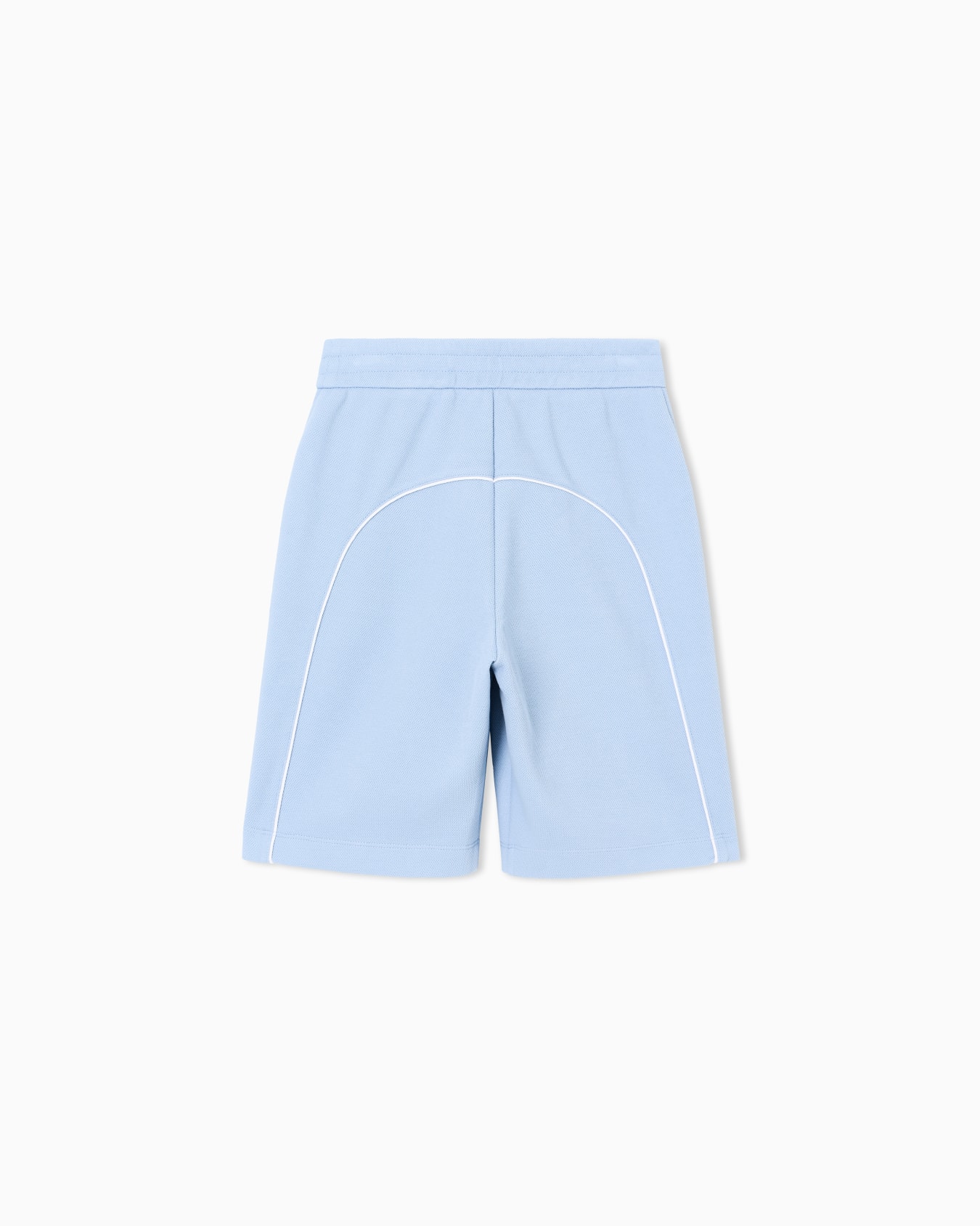 Double-jersey piqué Bermuda shorts with logo and piping Slide 0