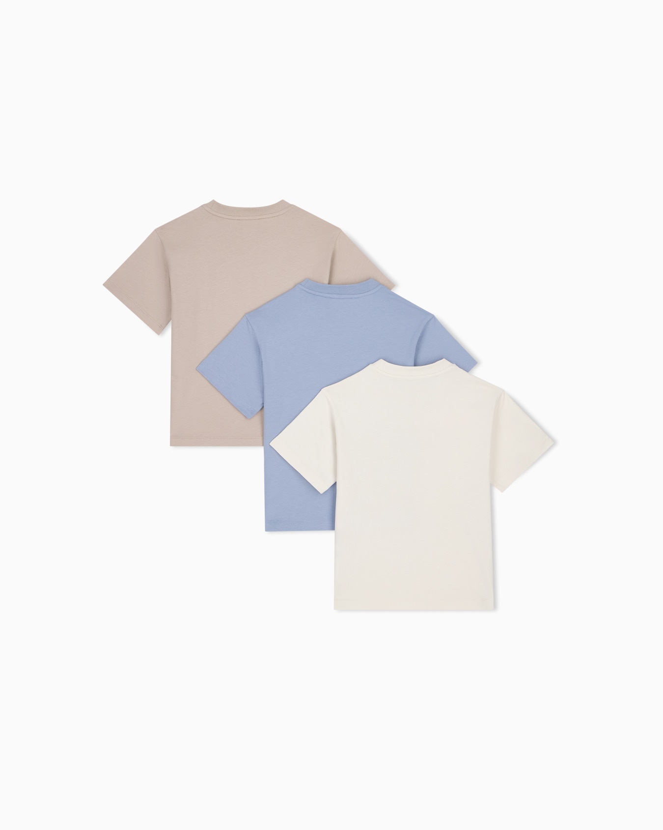 Set of three cotton jersey crew neck T-shirts with graphics Slide 2