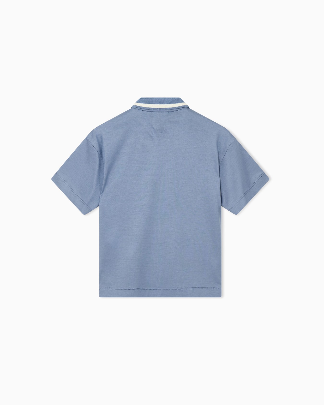 Polo shirt in jersey with a zip closure and striped collar Slide 2