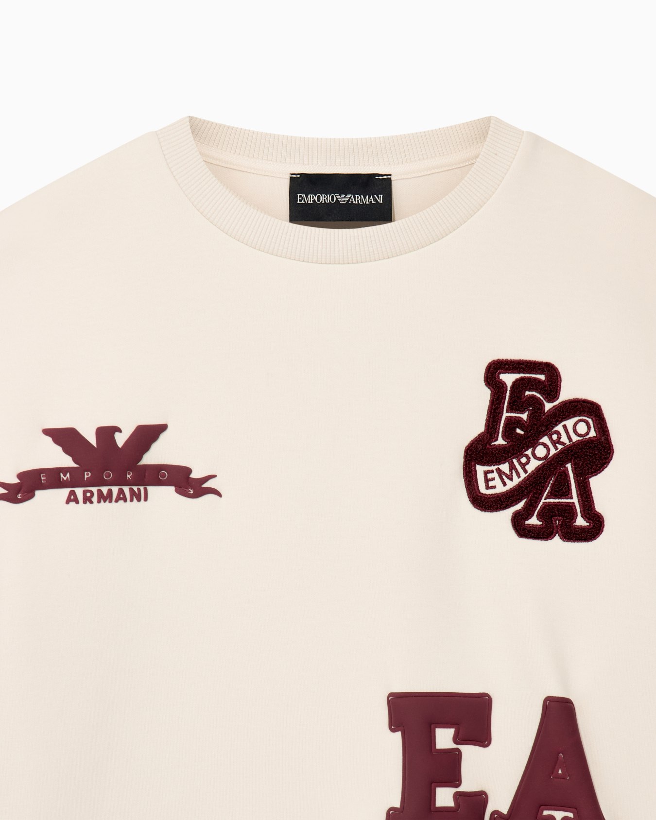 Sweatshirt double jersey oversized with prints and appliqué Slide 1