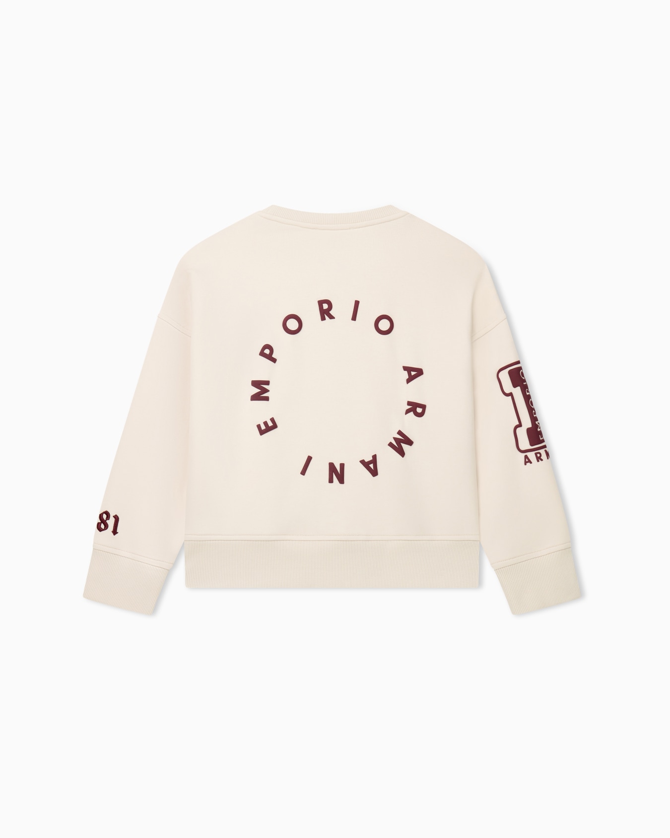 Sweatshirt double jersey oversized with prints and appliqué Slide 2
