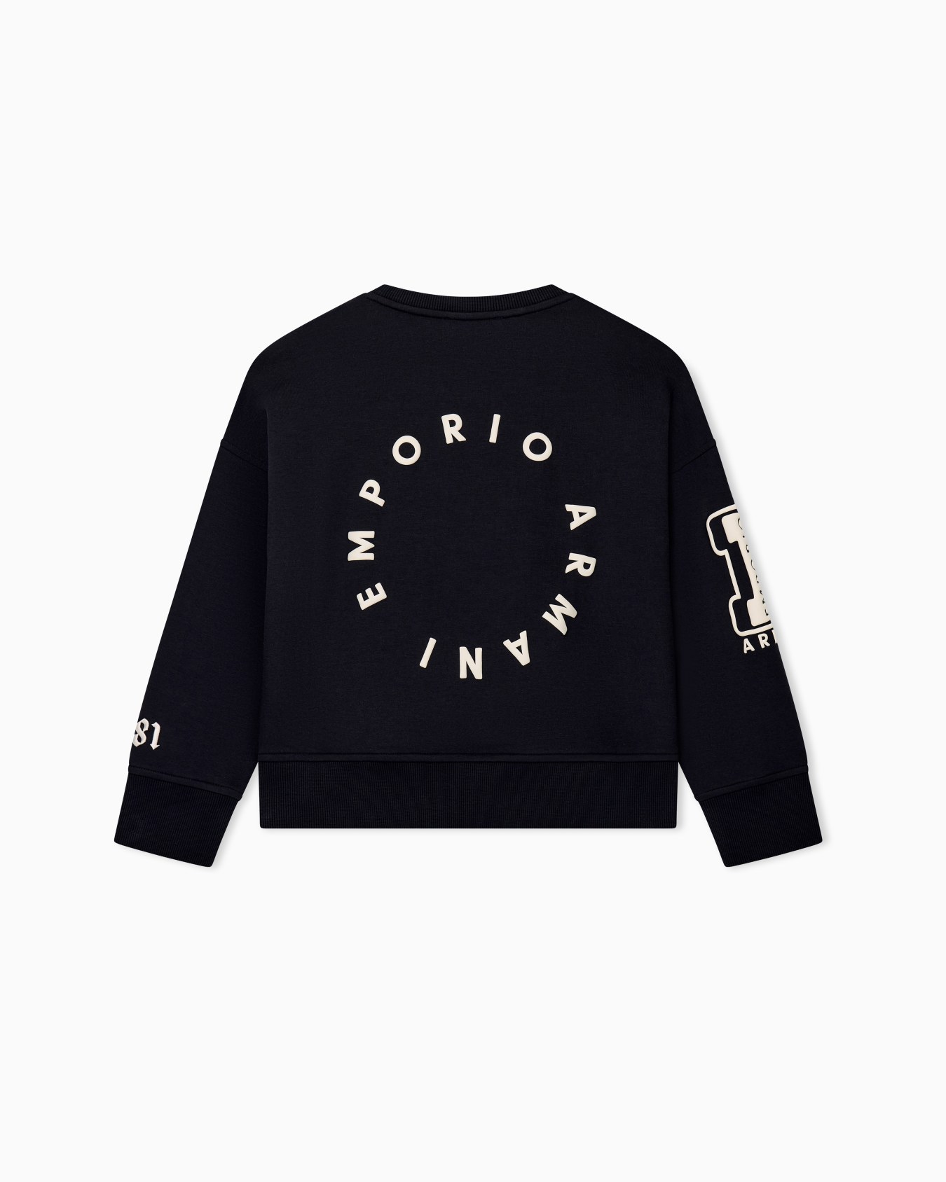 Sweatshirt double jersey oversized with prints and appliqué Slide 2