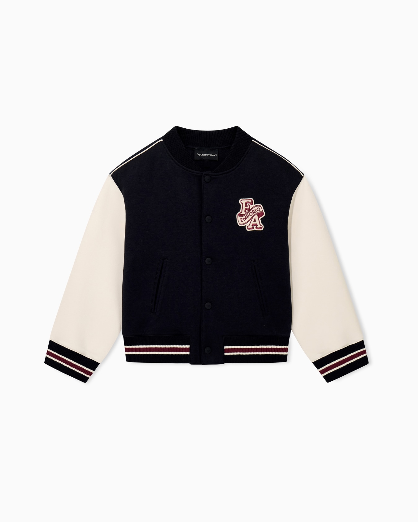 Double jersey varsity sweatshirt with contrasting sleeves Slide 0