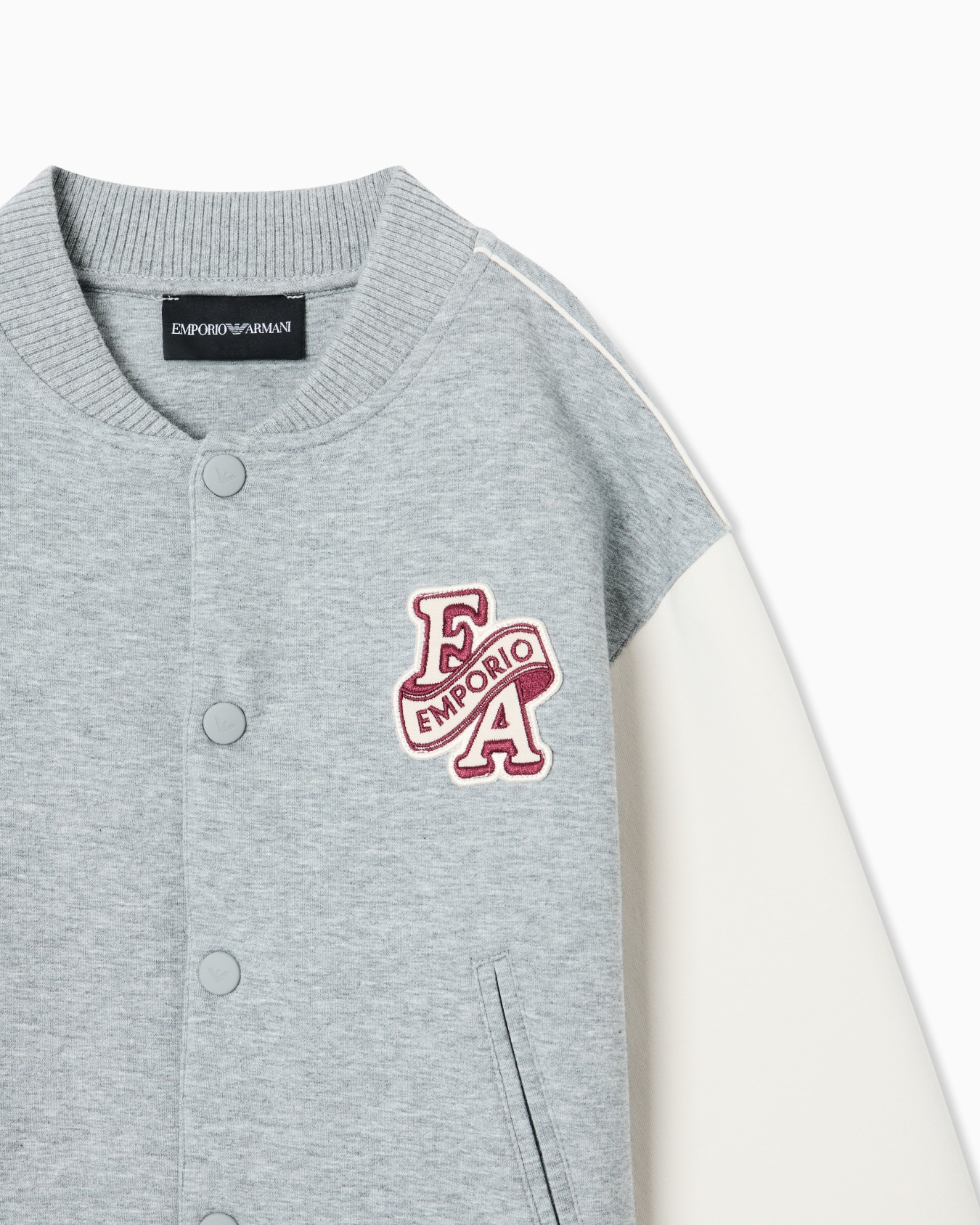 Double jersey varsity sweatshirt with contrasting sleeves Slide 1