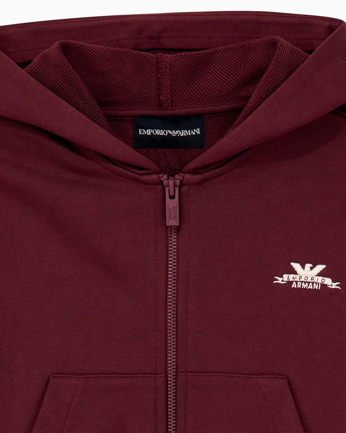 Zip-up hoodie in fleece cotton with a large back logo Slide 1