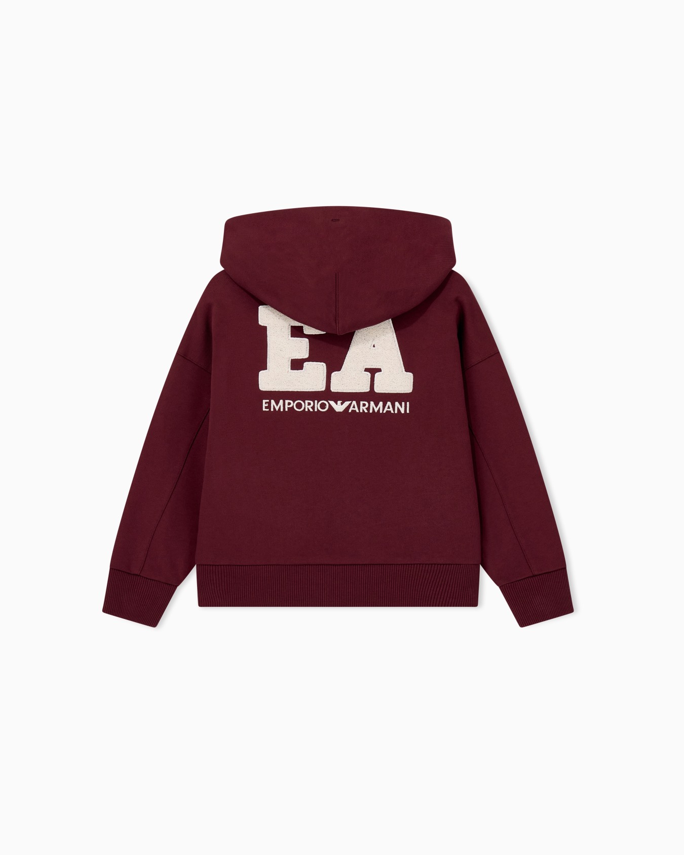 Zip-up hoodie in fleece cotton with a large back logo Slide 2