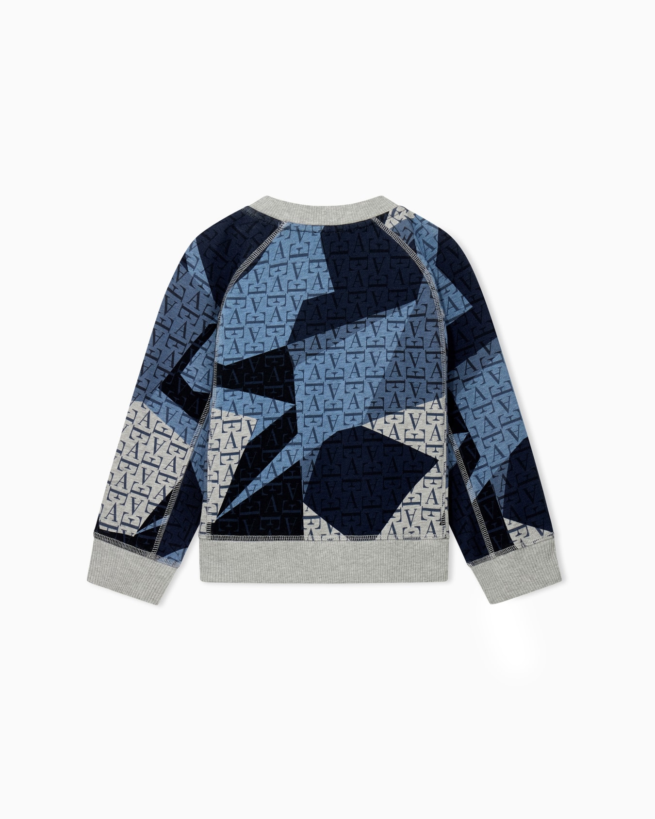 Sweatshirt in melange fleece with a geometric logo Slide 2
