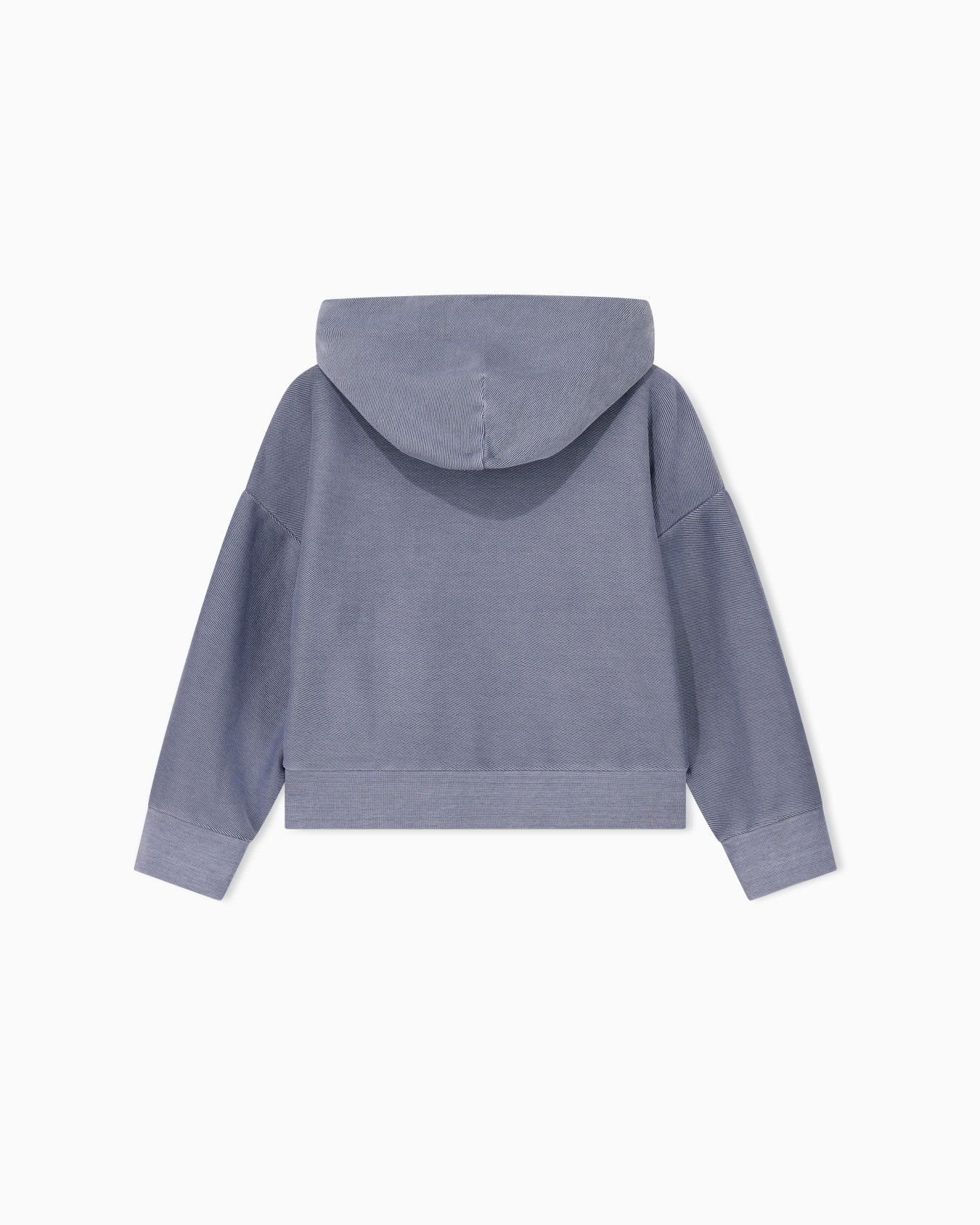 Hoodie in delavé diagonal cotton jersey with a front logo Slide 2