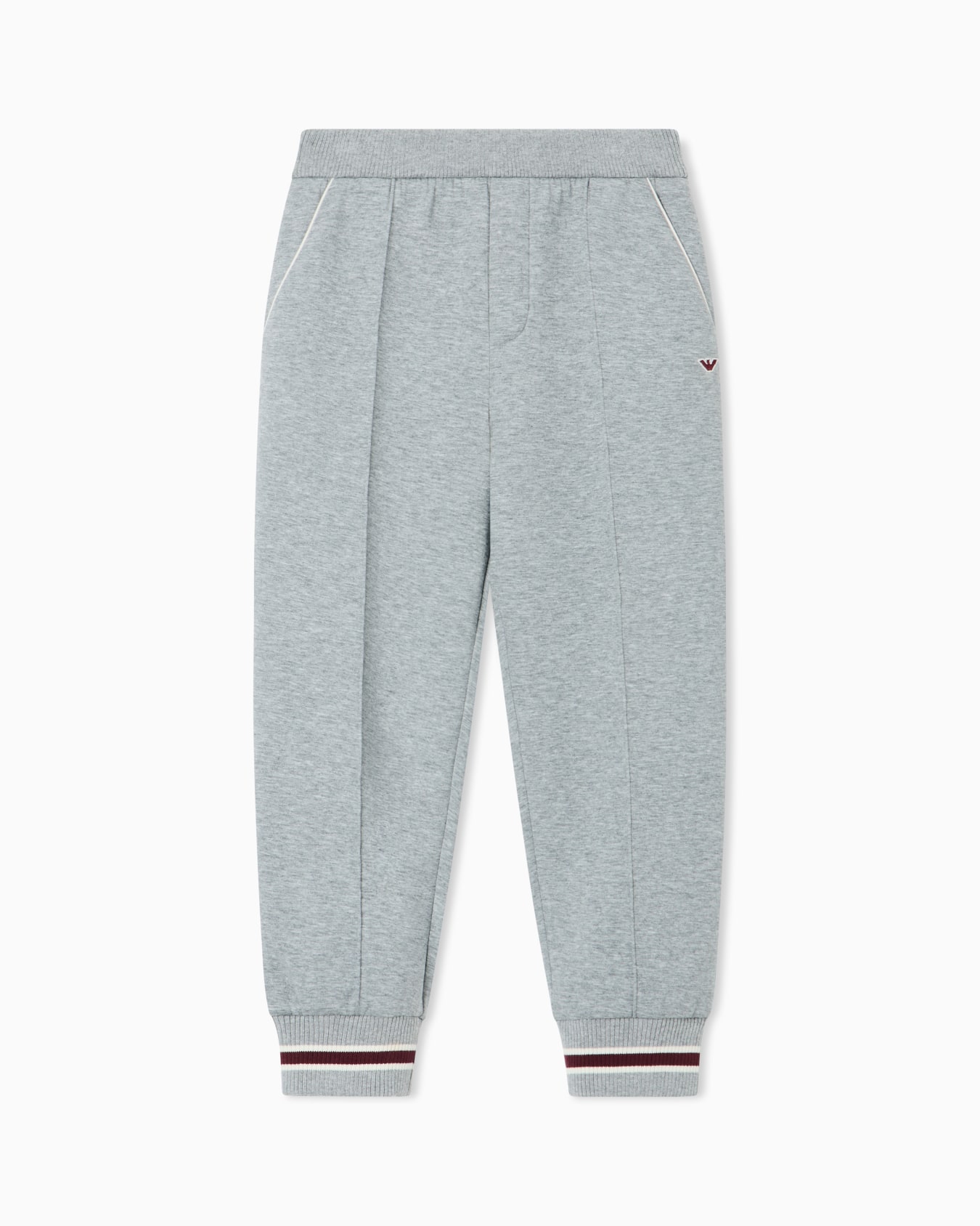 Double jersey jogger trousers with striped ribbed cuffs Slide 0