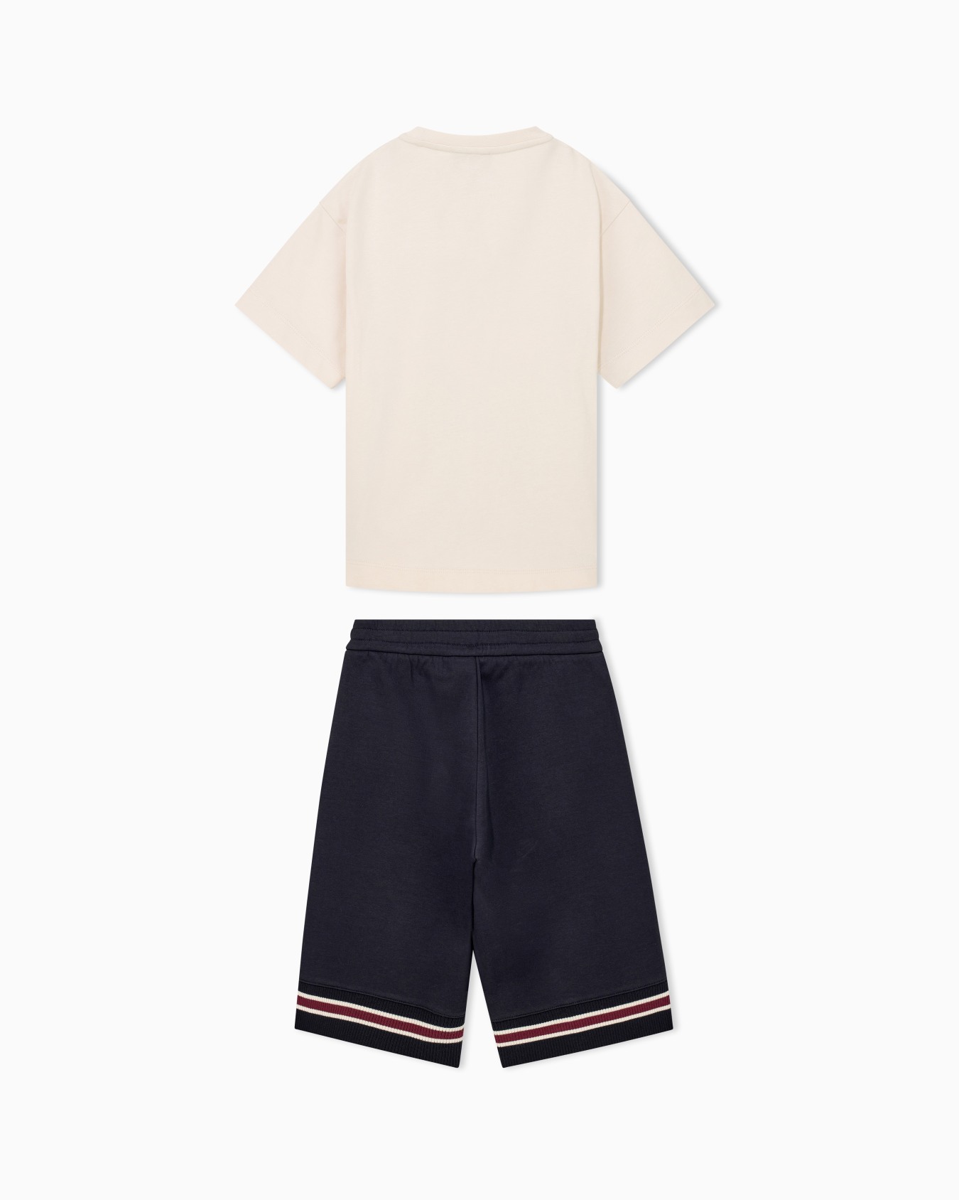 Heavy cotton jersey set with a crew neck T-shirt and shorts Slide 2