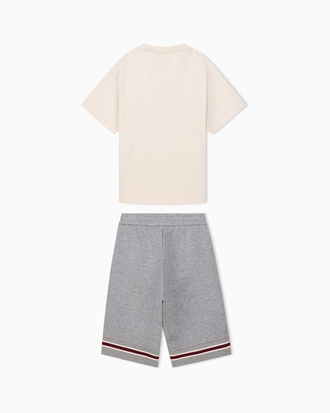 Heavy cotton jersey set with a crew neck T-shirt and shorts Slide 2