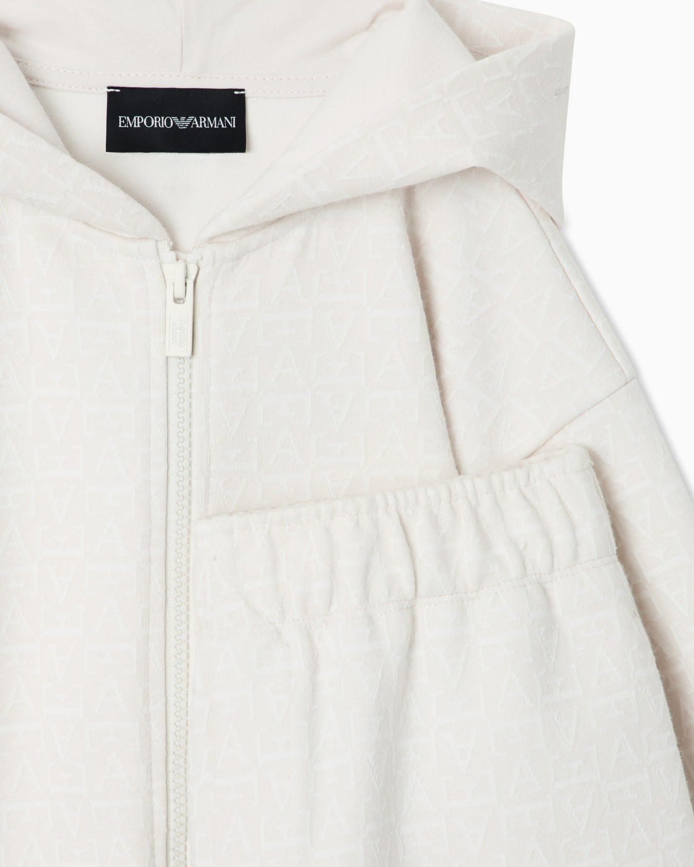 Tracksuit in jacquard double jersey with an embossed logo Slide 1
