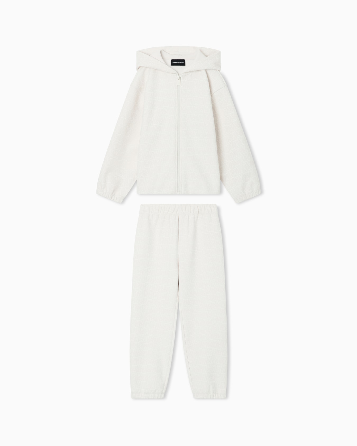 Tracksuit in jacquard double jersey with an embossed logo Slide 0